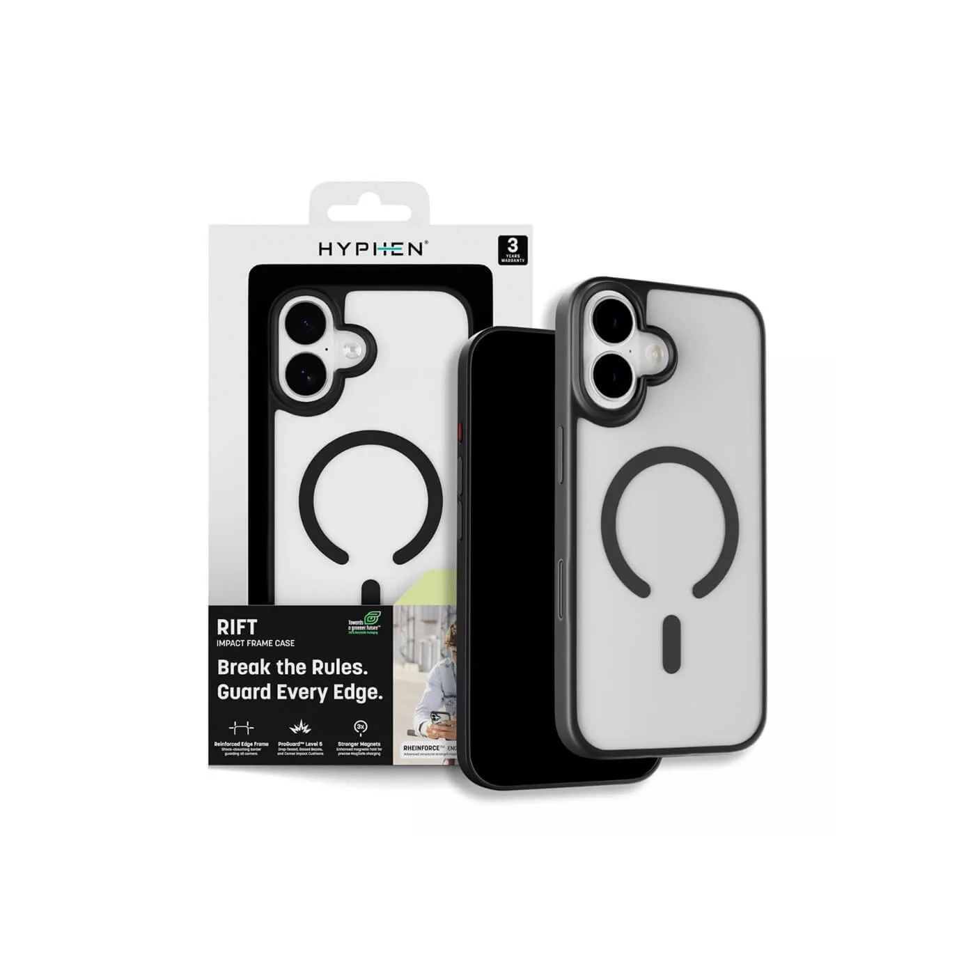 Hyphen Rift Impact MagSafe Frame Case for iPhone 17 - Black