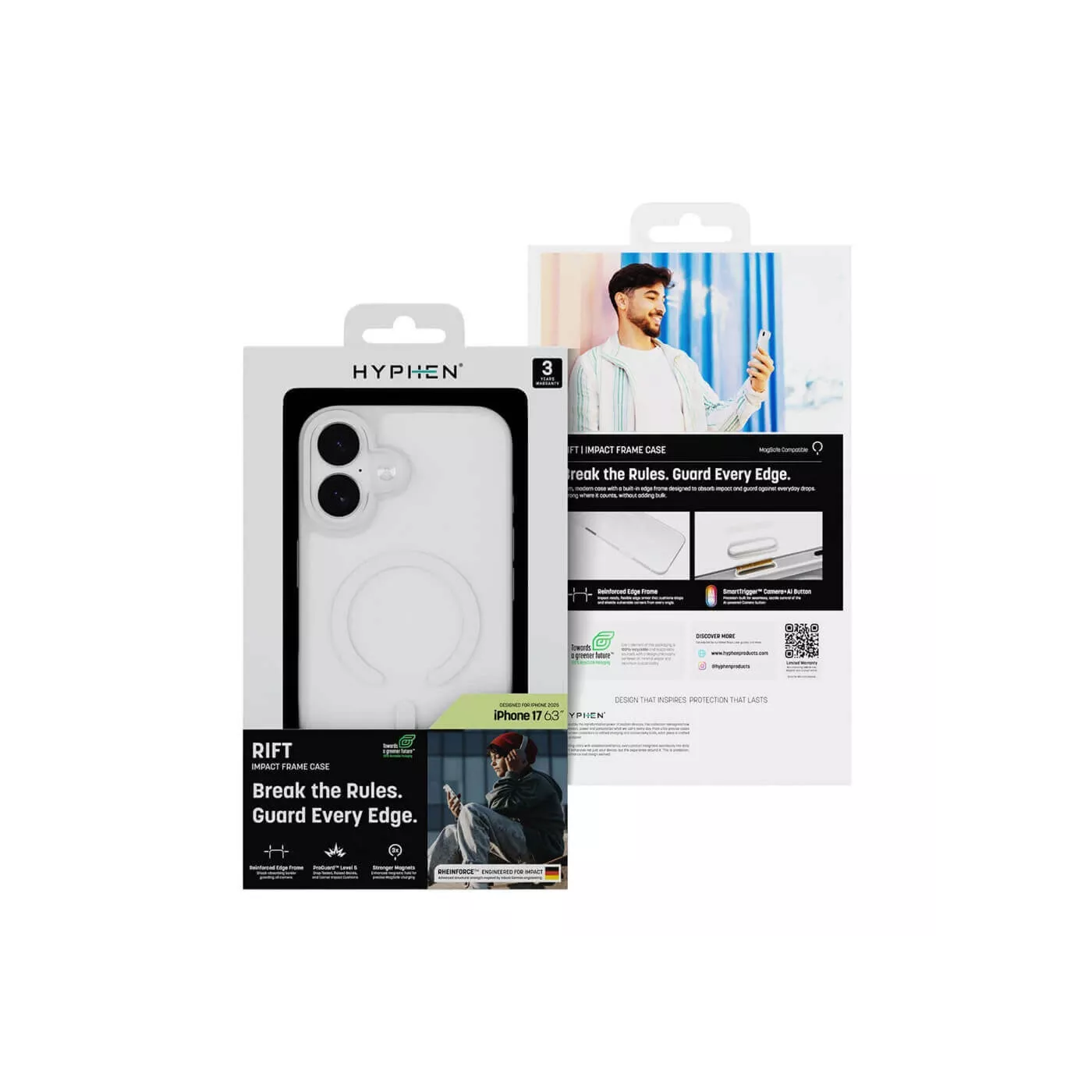 Hyphen Rift Impact MagSafe Frame Case for iPhone 17 - Frost
