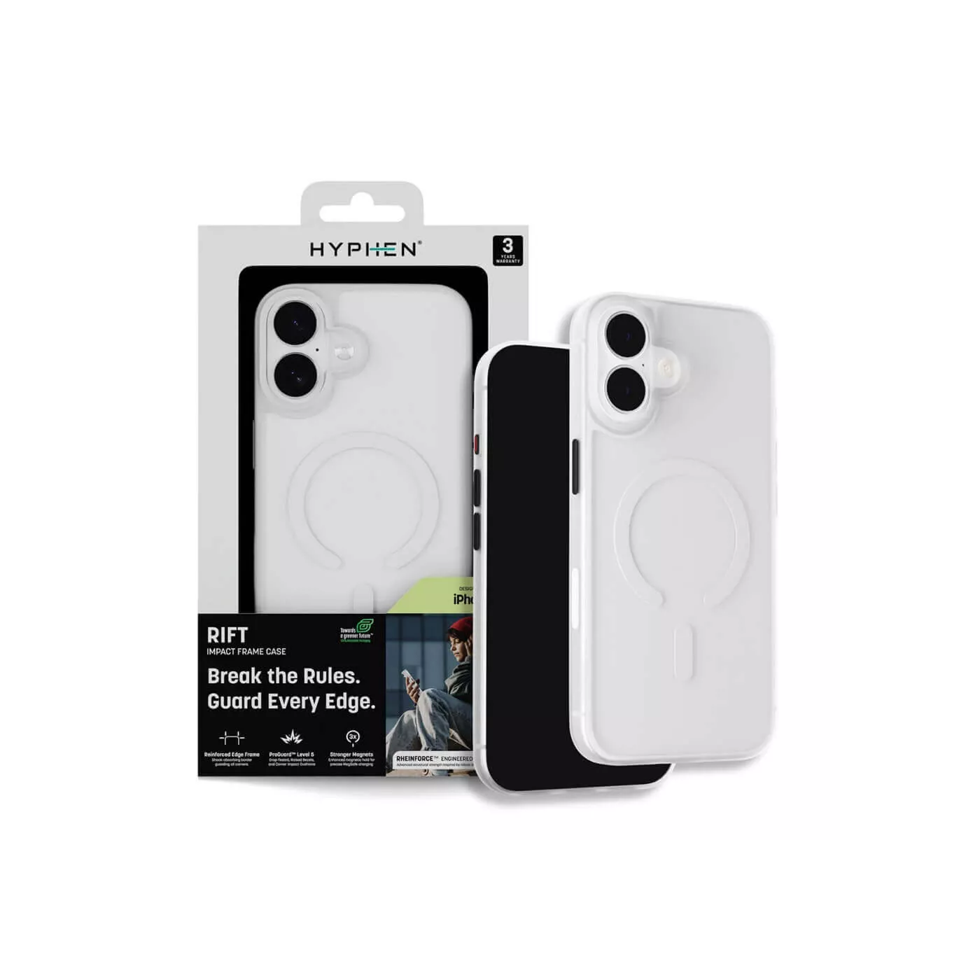 Hyphen Rift Impact MagSafe Frame Case for iPhone 17 - Frost