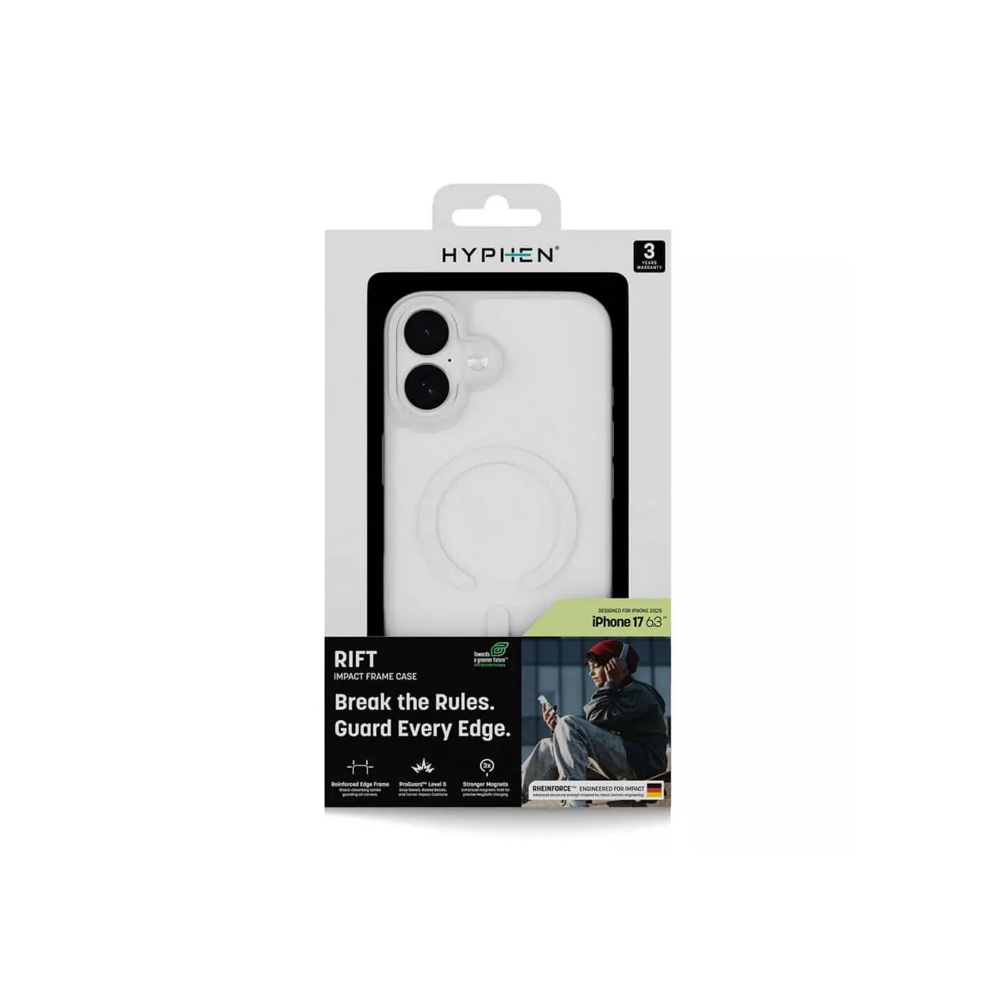 Hyphen Rift Impact MagSafe Frame Case for iPhone 17 - Frost