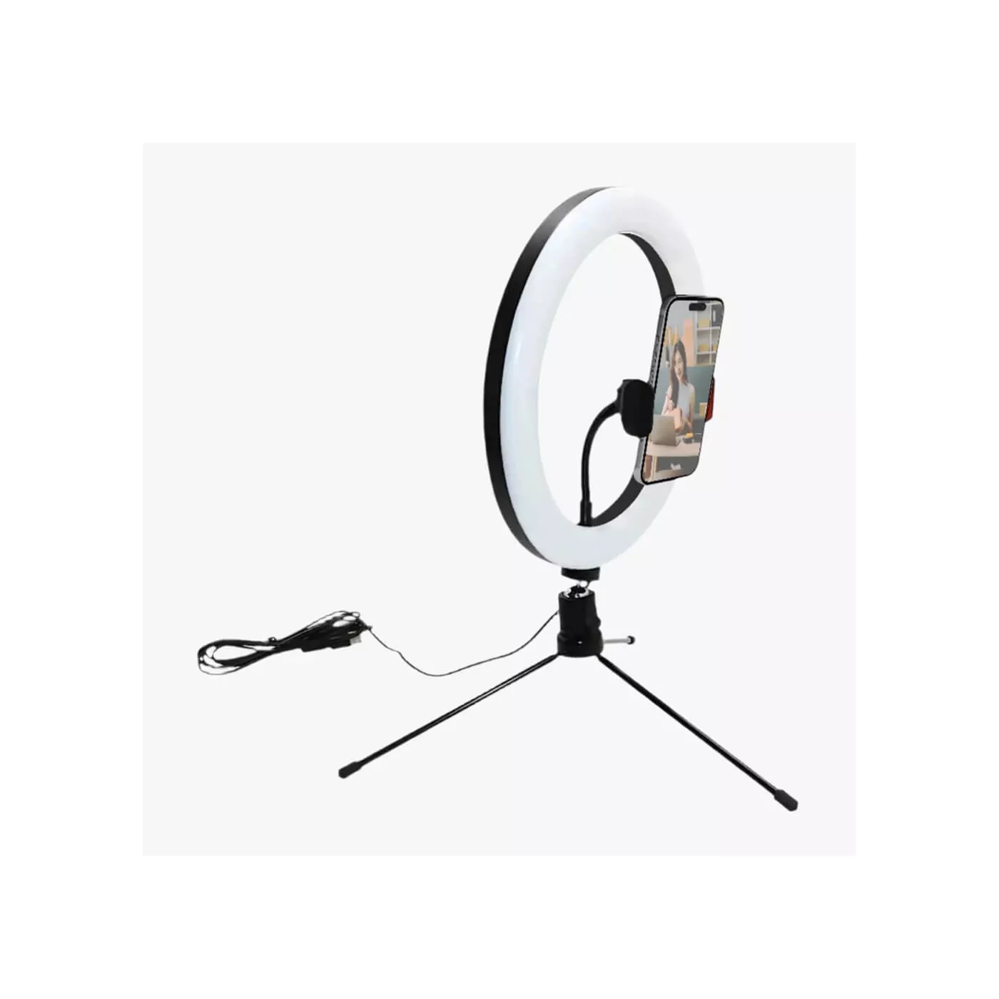 Hyphen 10-inch LED Ring Light Tripod & Phone Holder - Black