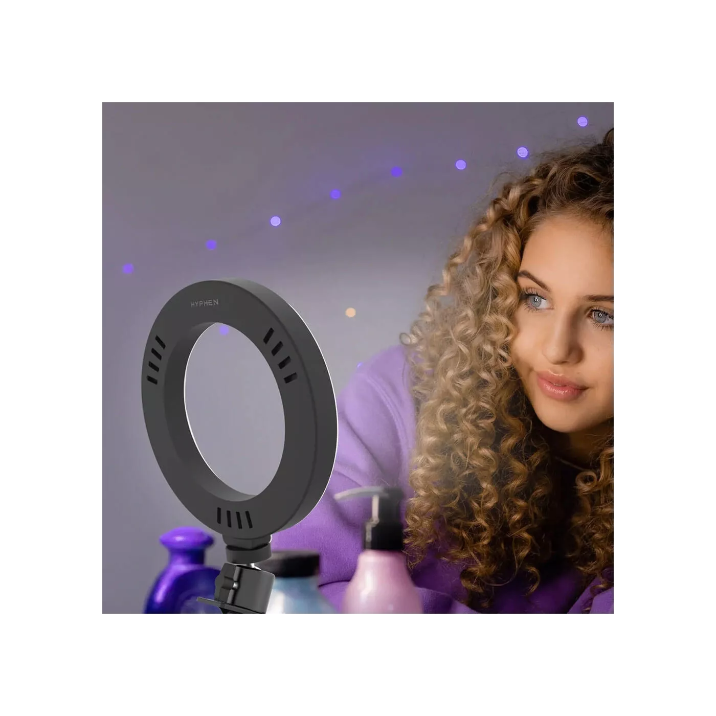 Hyphen 6-inch LED Ring Light with Clamp - Black