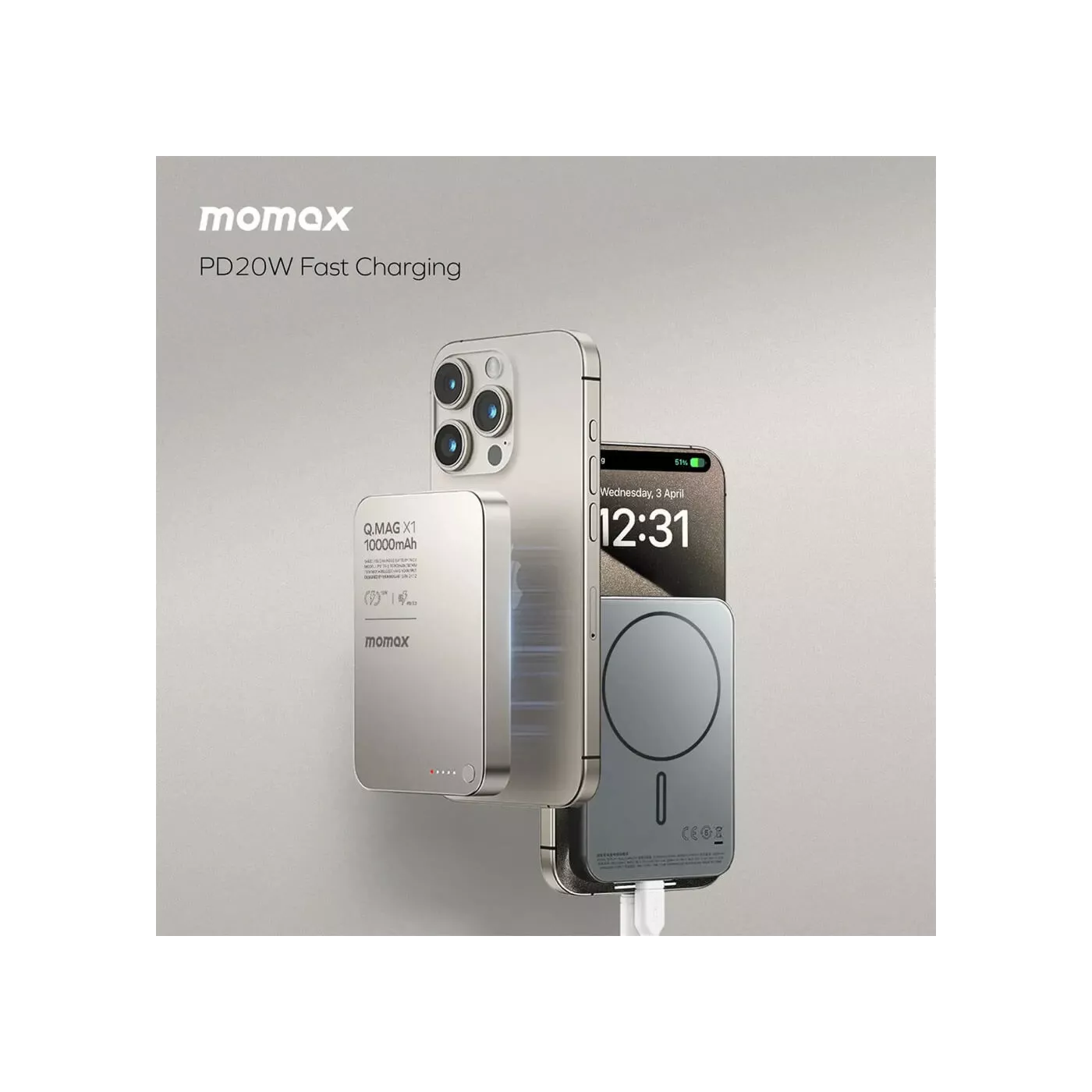 Momax Q.Mag X1 10K MagSafe Power Bank
