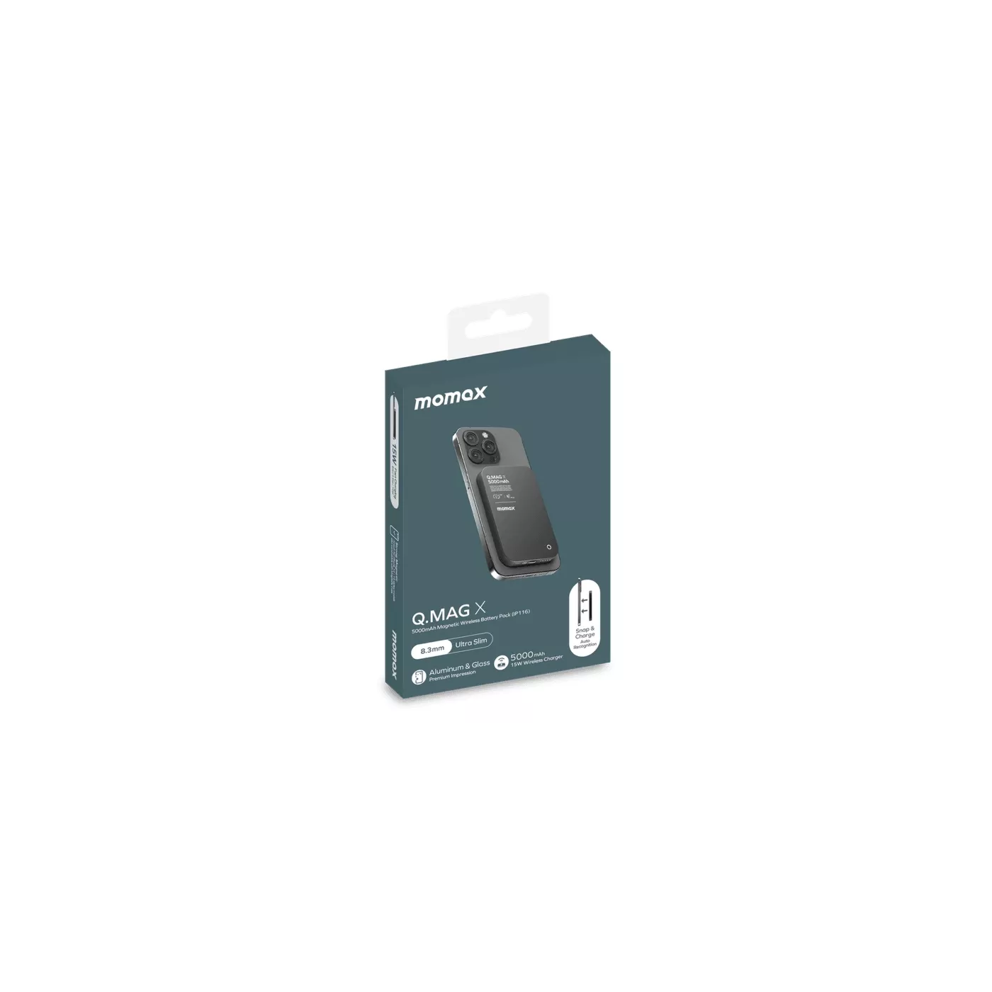Momax Q.Mag Minimal 10K MagSafe Power Bank - Black