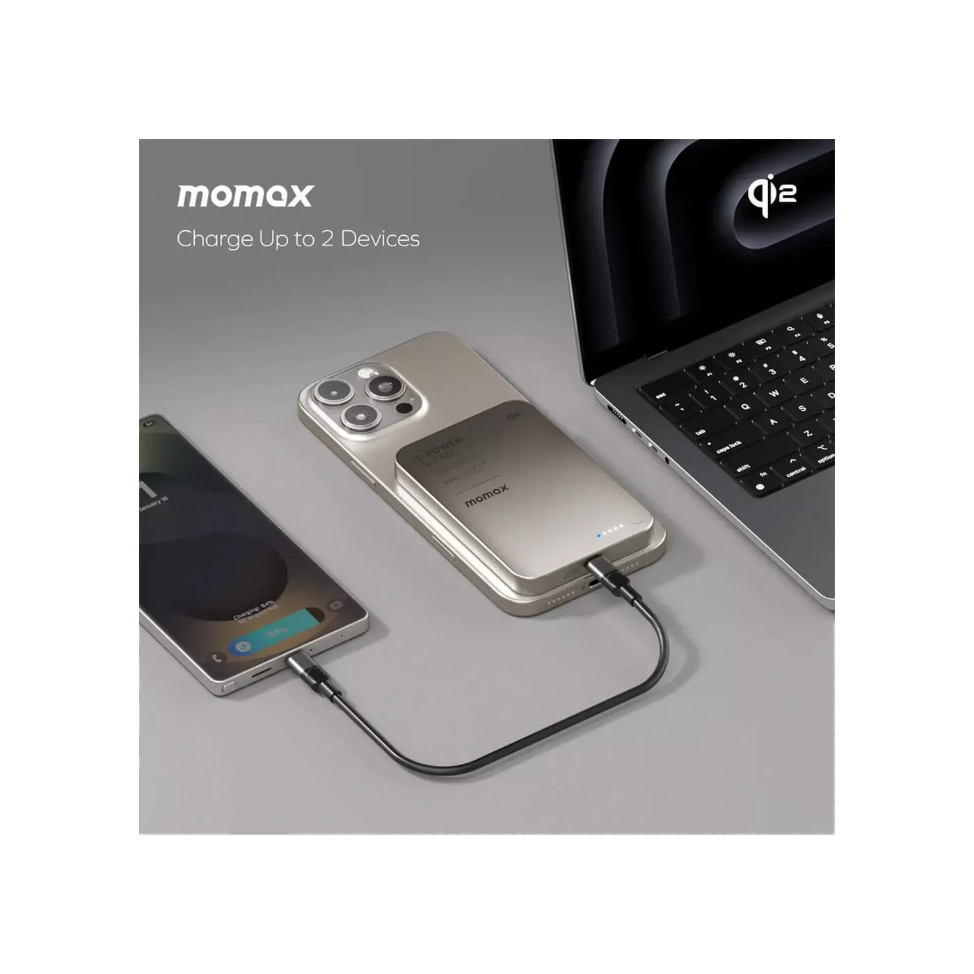 Momax 1-Power Q.Pass 5K Qi2 MagSafe Power Bank