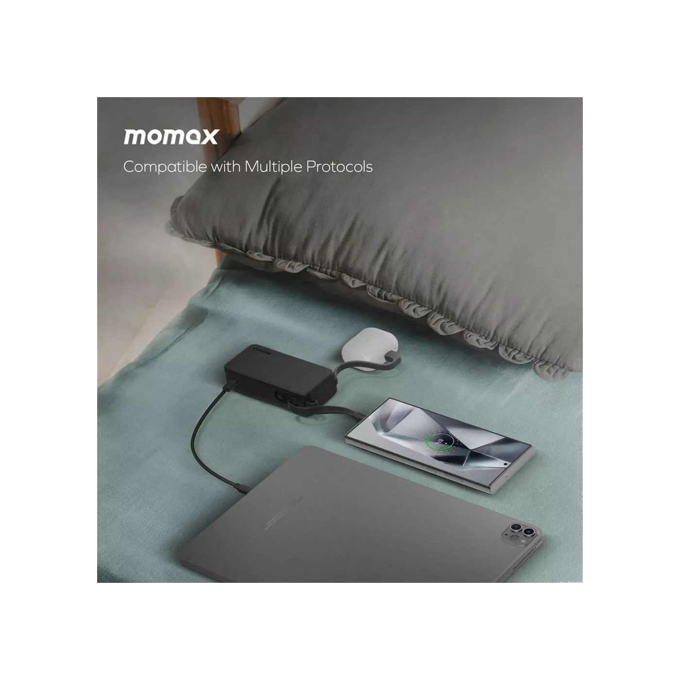 Momax 1-Power Vital 10K Built-in USB-C Cable Power Bank