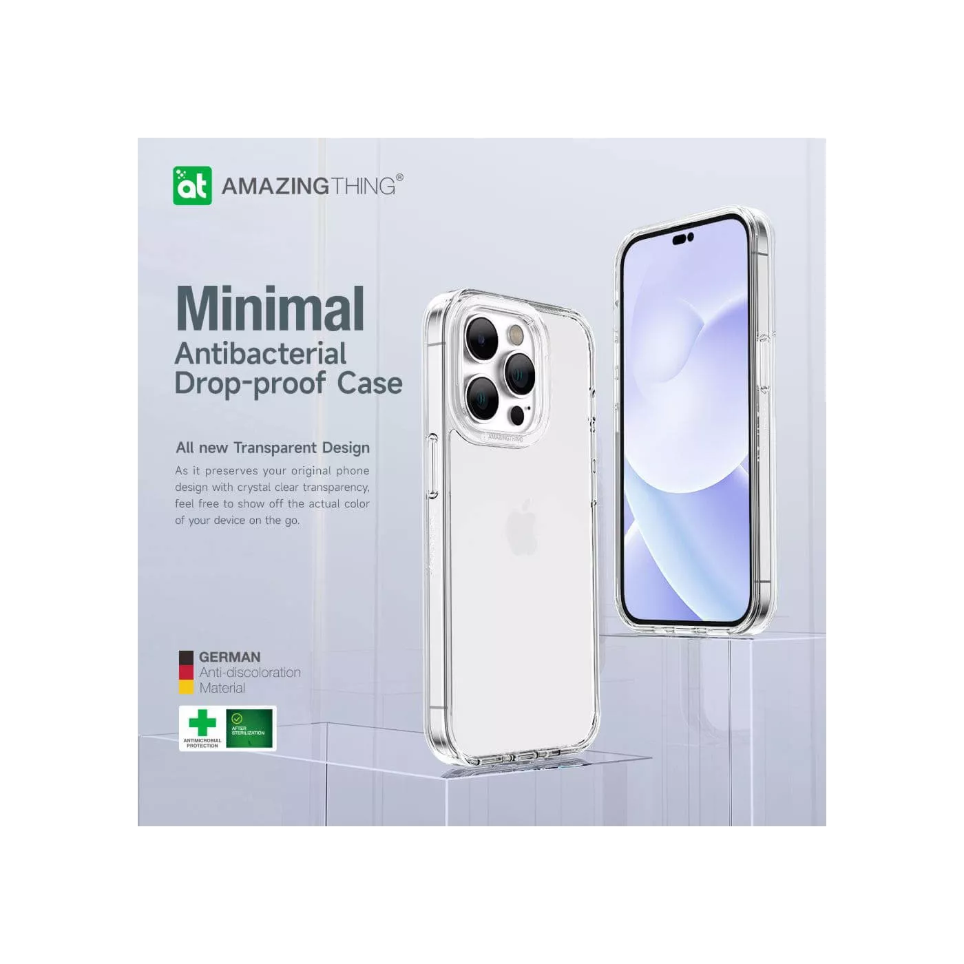 AmazingThing iPhone 14 Plus Minimal Drop Proof Case - Clear