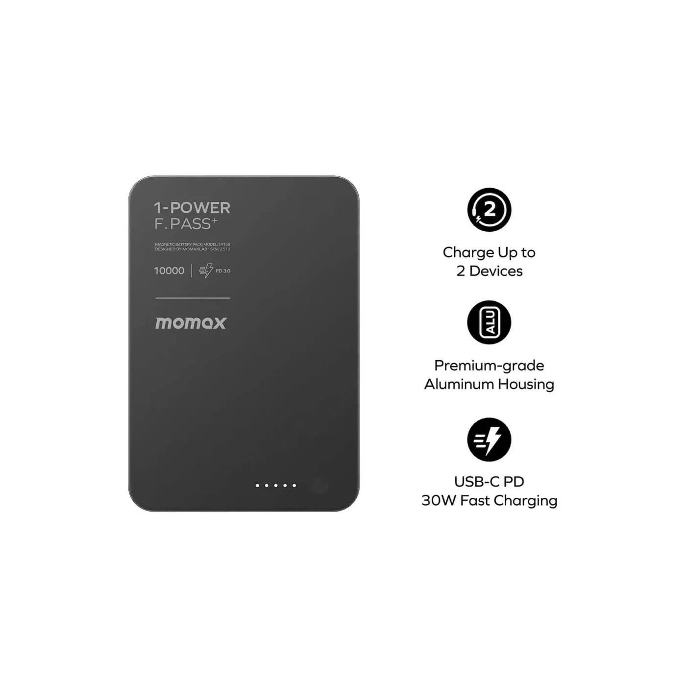 Momax 1-Power 10K Built-in Cable Power Bank