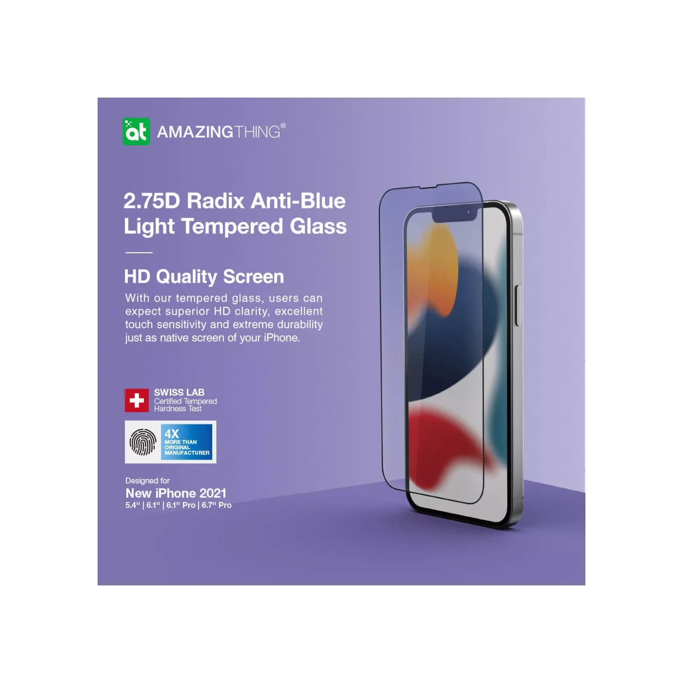 غطاء حماية لشاشة iPhone Pro Max مقاوم للضوء من AmazingThing