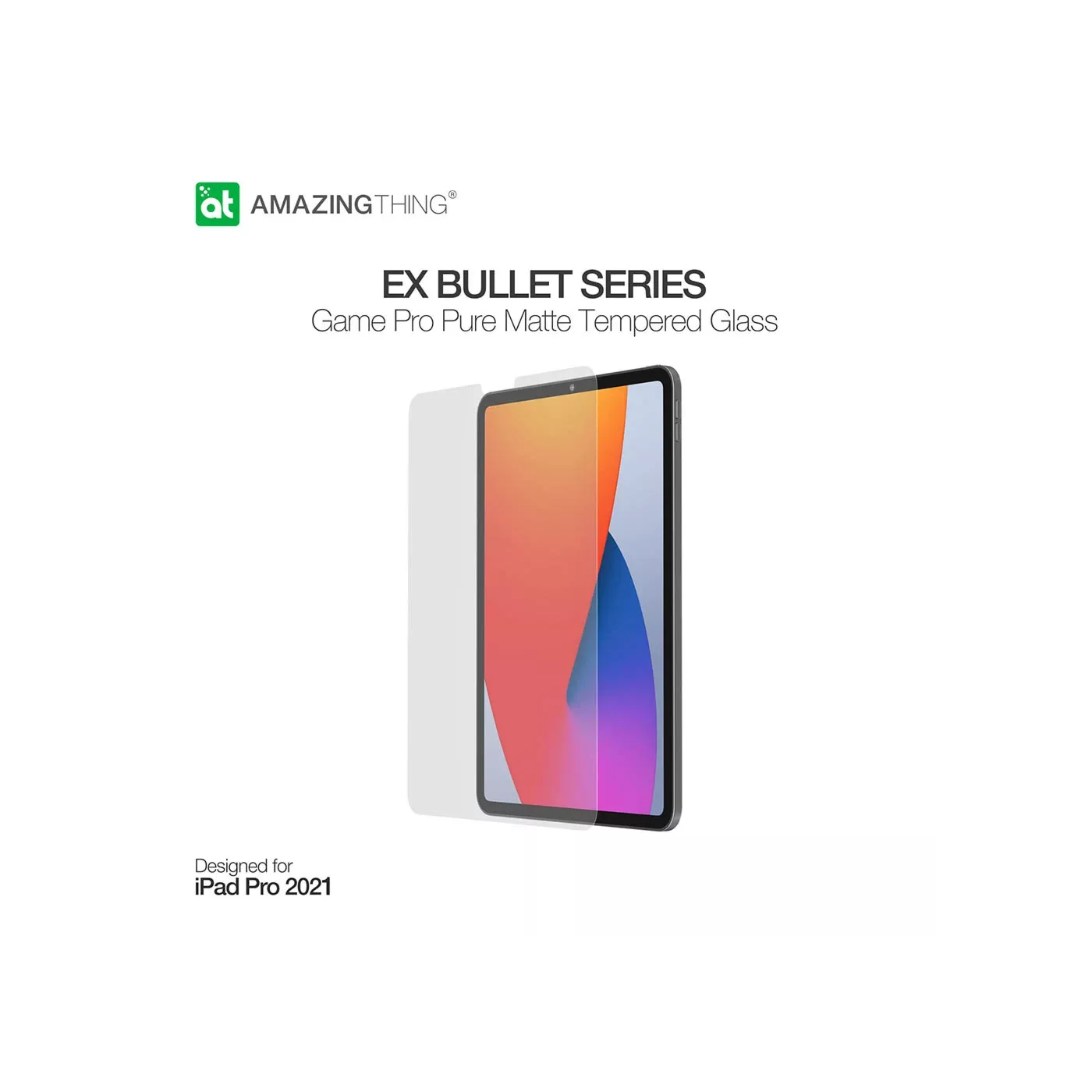 لاصقة حماية شاشة زجاج مقوى AT متوافق مع iPad Pro 11" 2021 - غير لامع