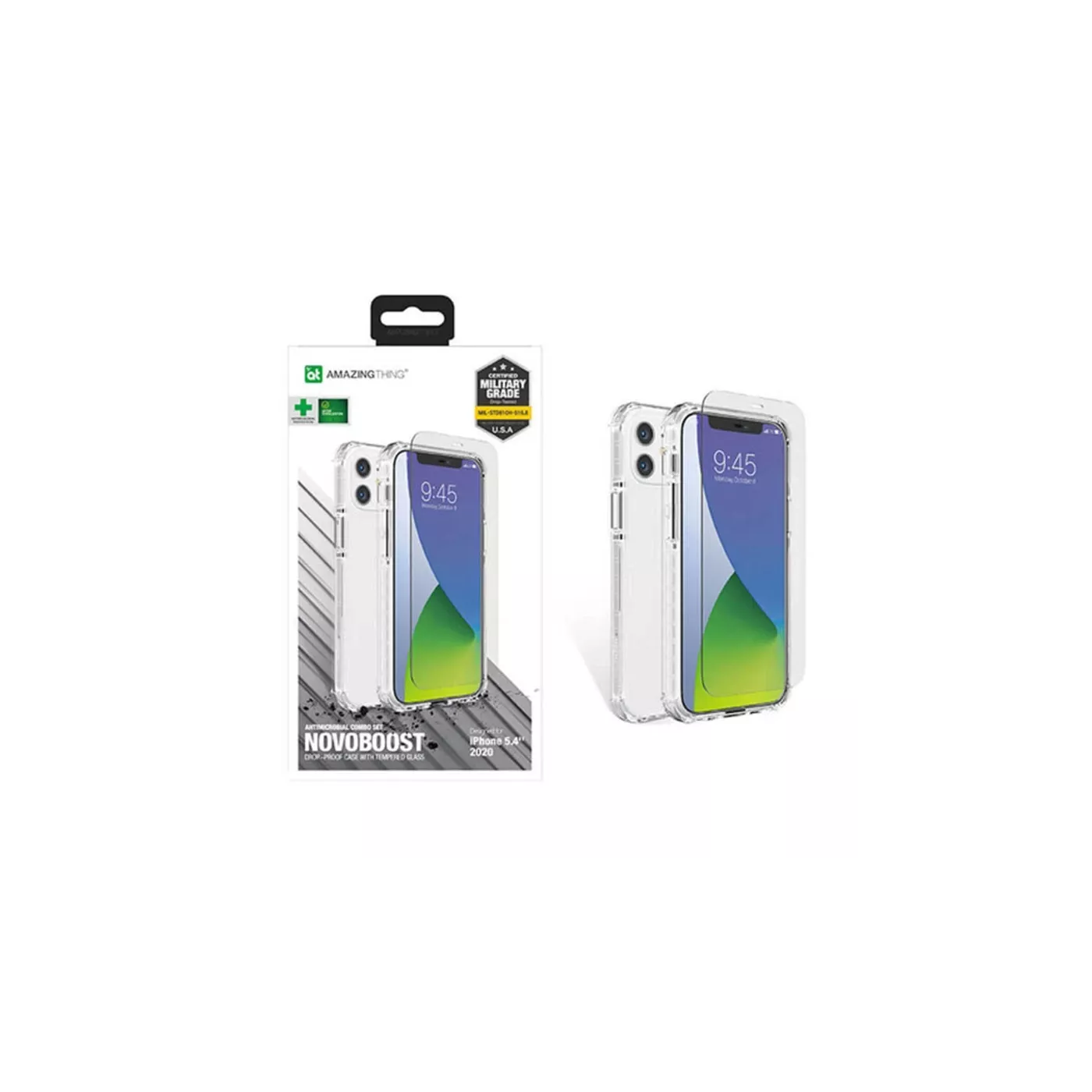 Amazing Things Novoboost Case With Screen Protector for iPhone 12 Mini - شفاف