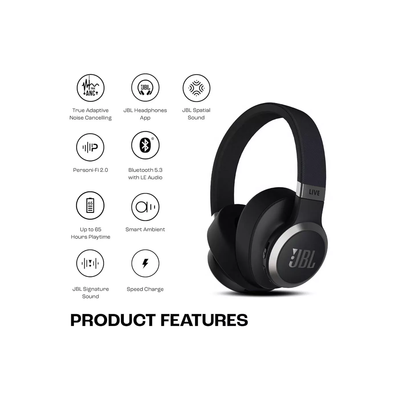 JBL Live 770NC Wireless Over-Ear Headphones