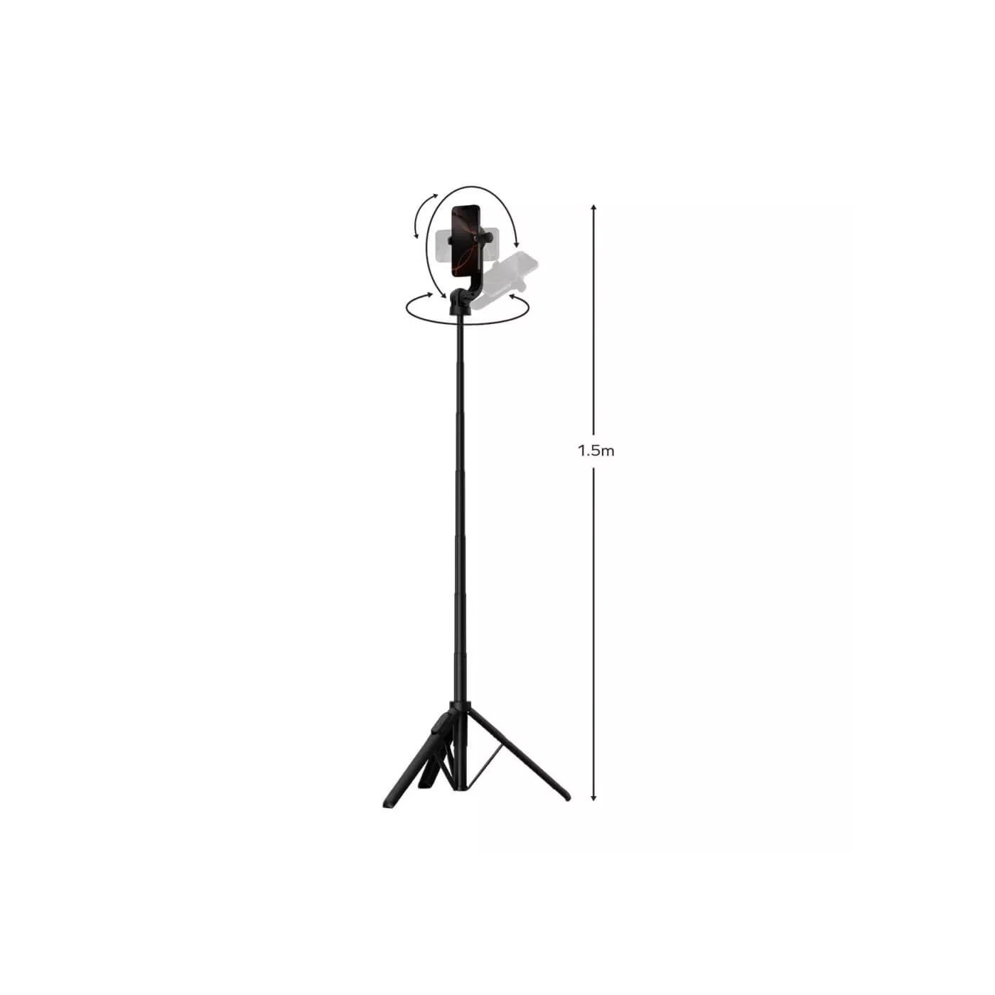 Momax 1-Snap Pole Magnetic Selfie Stick - Black