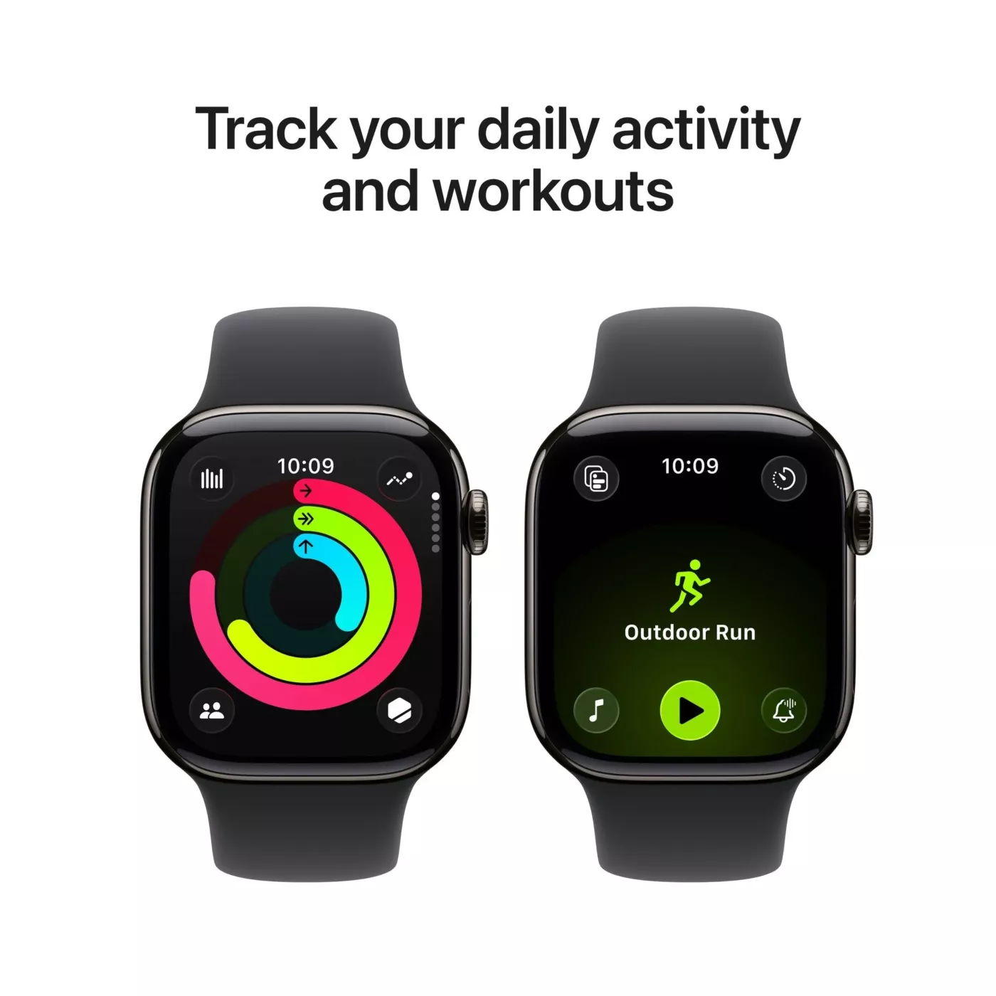 Apple Watch Series 11 GPS + Cellular 42mm Slate Titanium Case with Black Sport Band - M/L