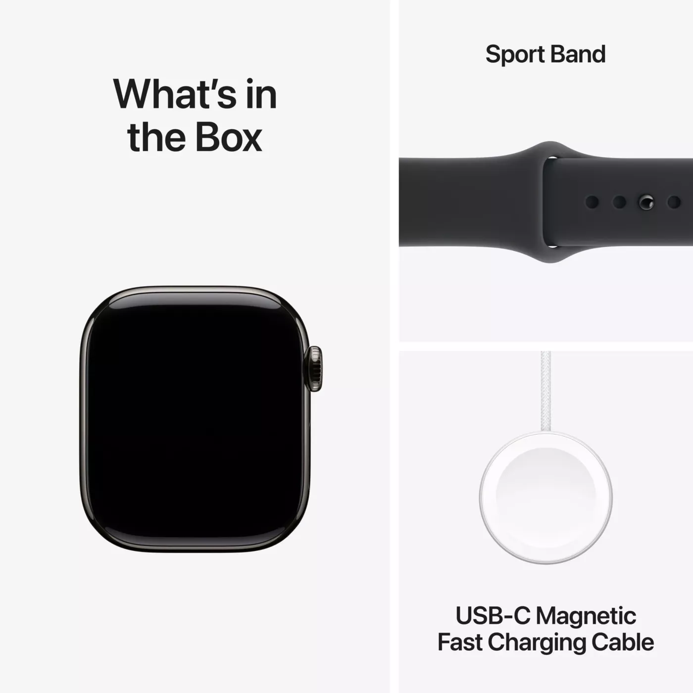 Apple Watch Series 11 GPS + Cellular 42mm Slate Titanium Case with Black Sport Band - M/L