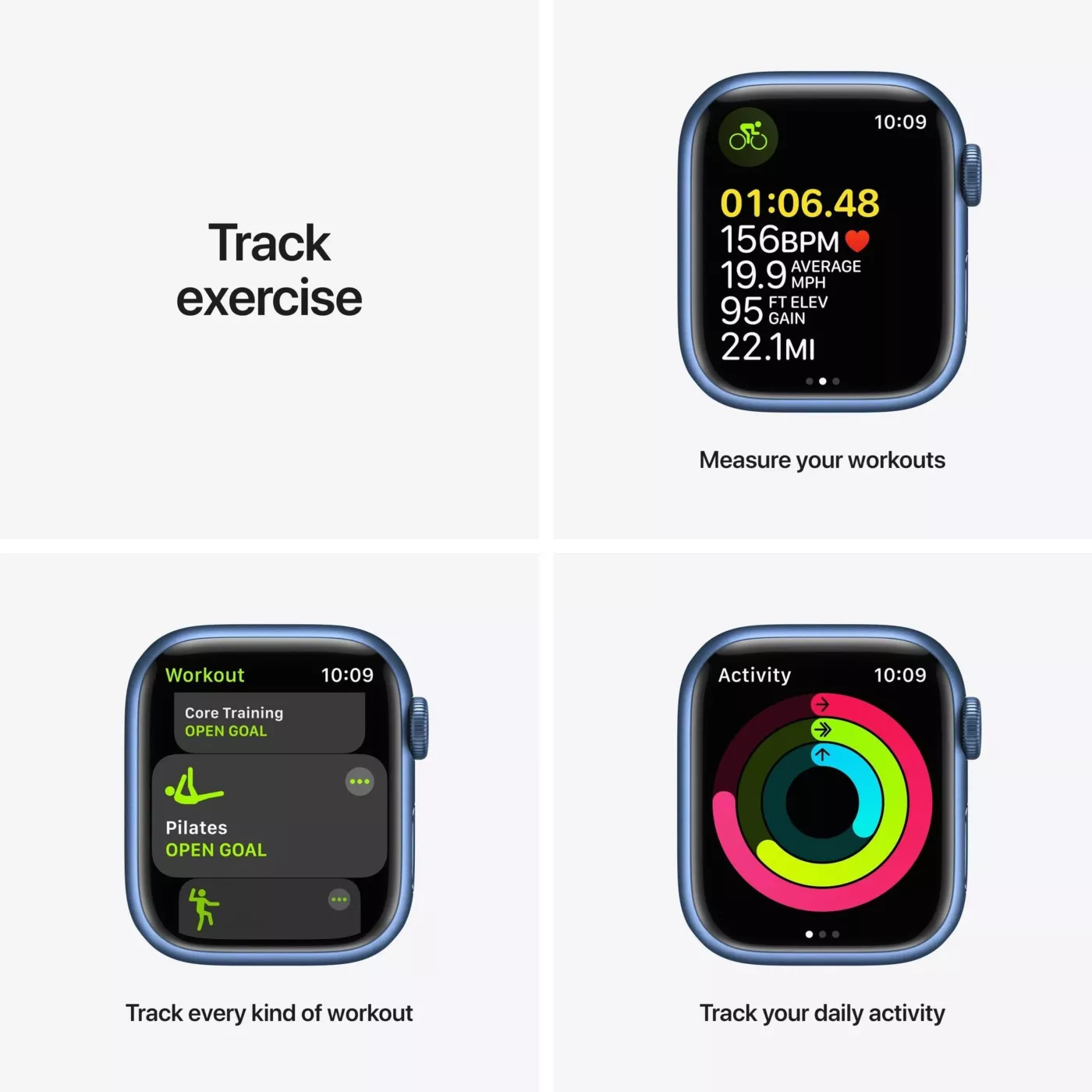 Apple Watch Series 7 GPS 41mm Blue Aluminium Case with Abyss Blue Sport Band