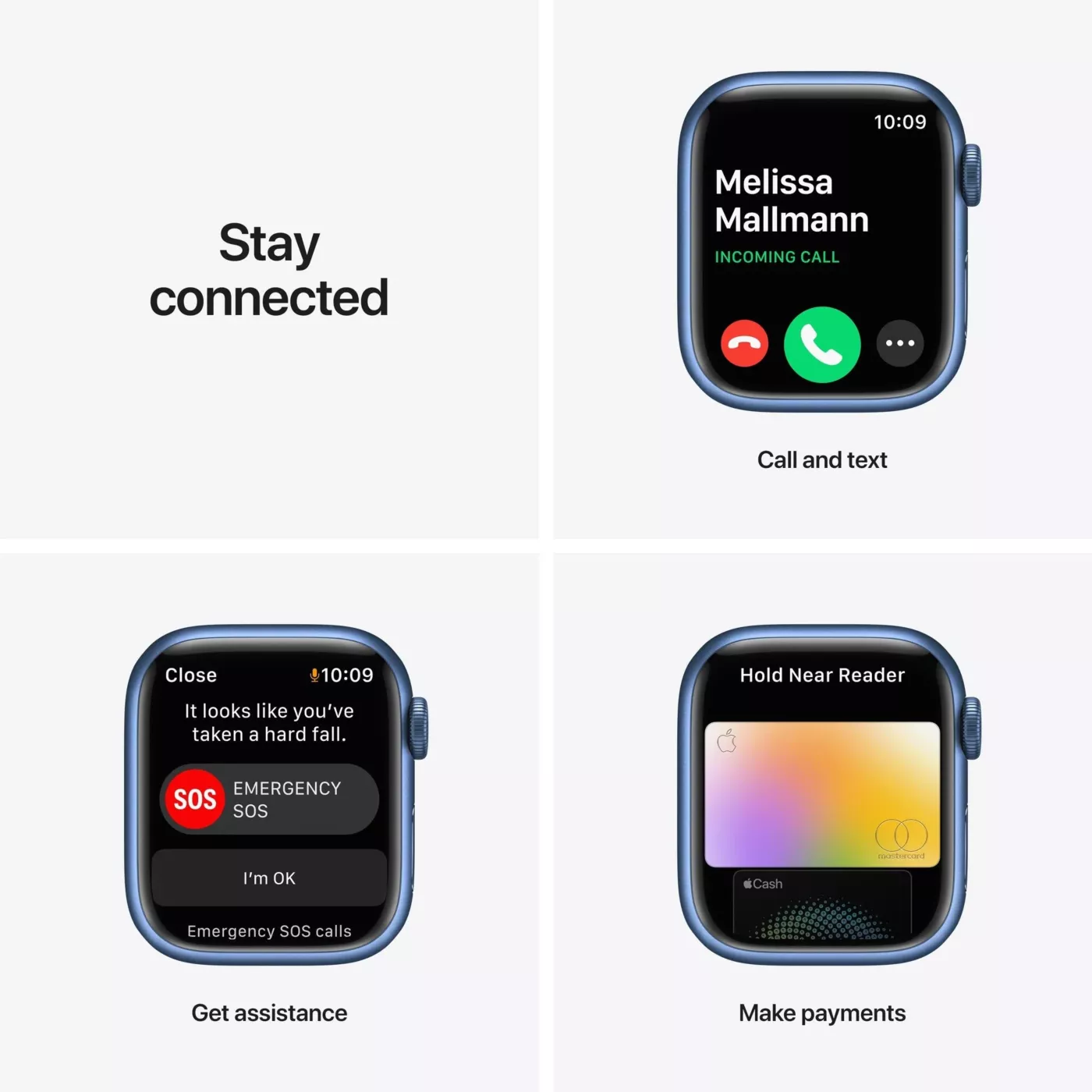 Apple Watch Series 7 GPS 41mm Blue Aluminium Case with Abyss Blue Sport Band