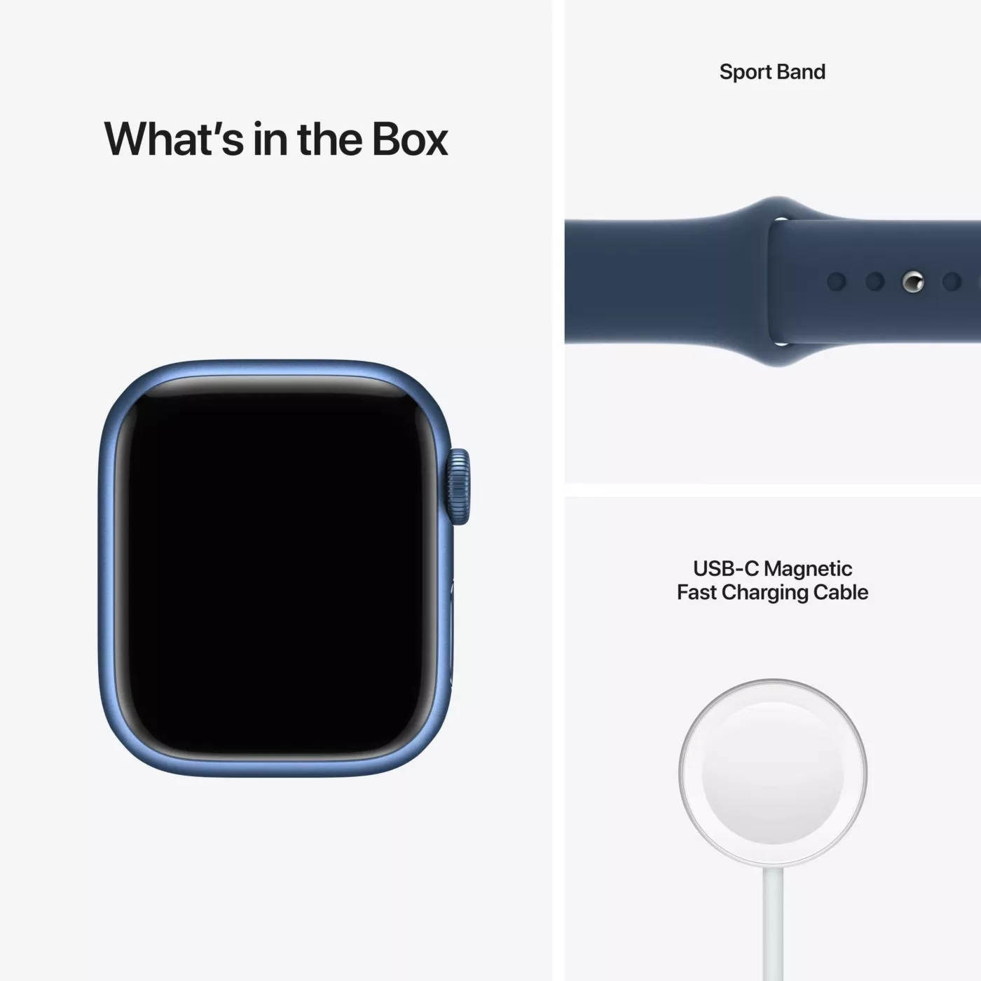 Apple Watch Series 7 GPS 41mm Blue Aluminium Case with Abyss Blue Sport Band