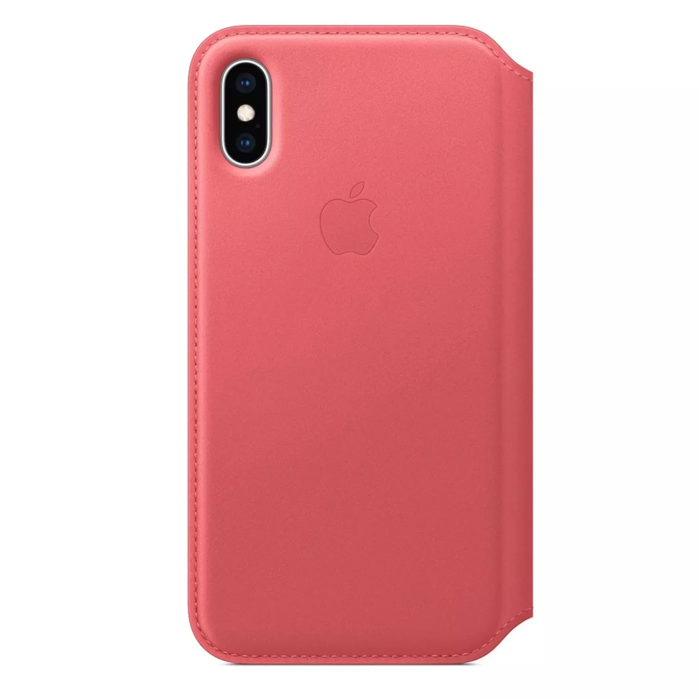 iPhone XS Leather Folio - Peony Pink