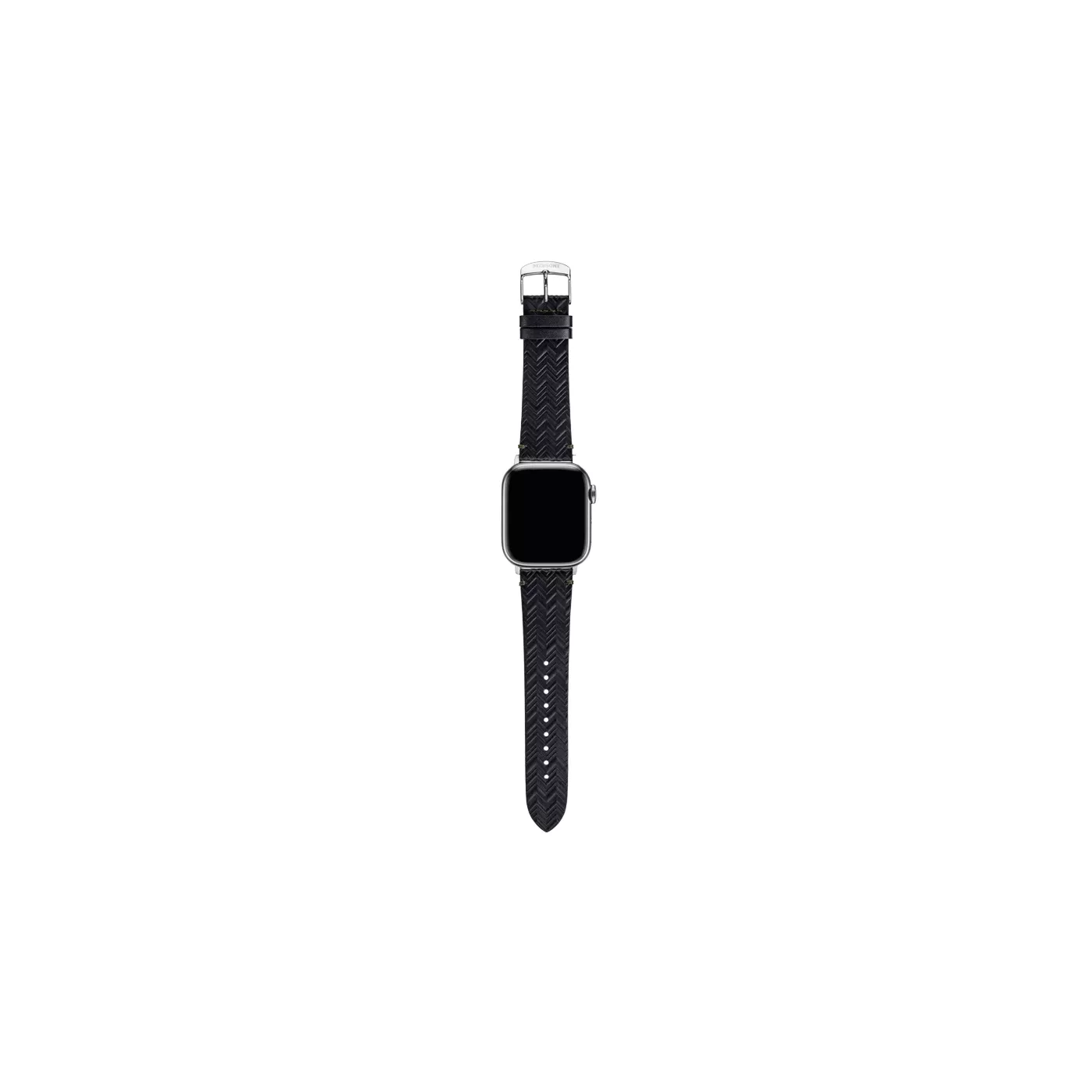 حزام Apple Watch من ميسوني مصنوع من الجلد بإبزيم - لون أسود