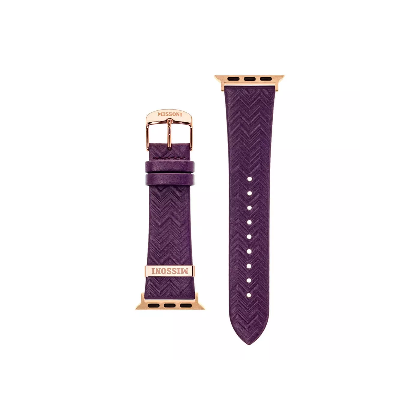 Missoni Zigzag Leather with Rose Gold Logo Apple Watch 38-41mm Strap