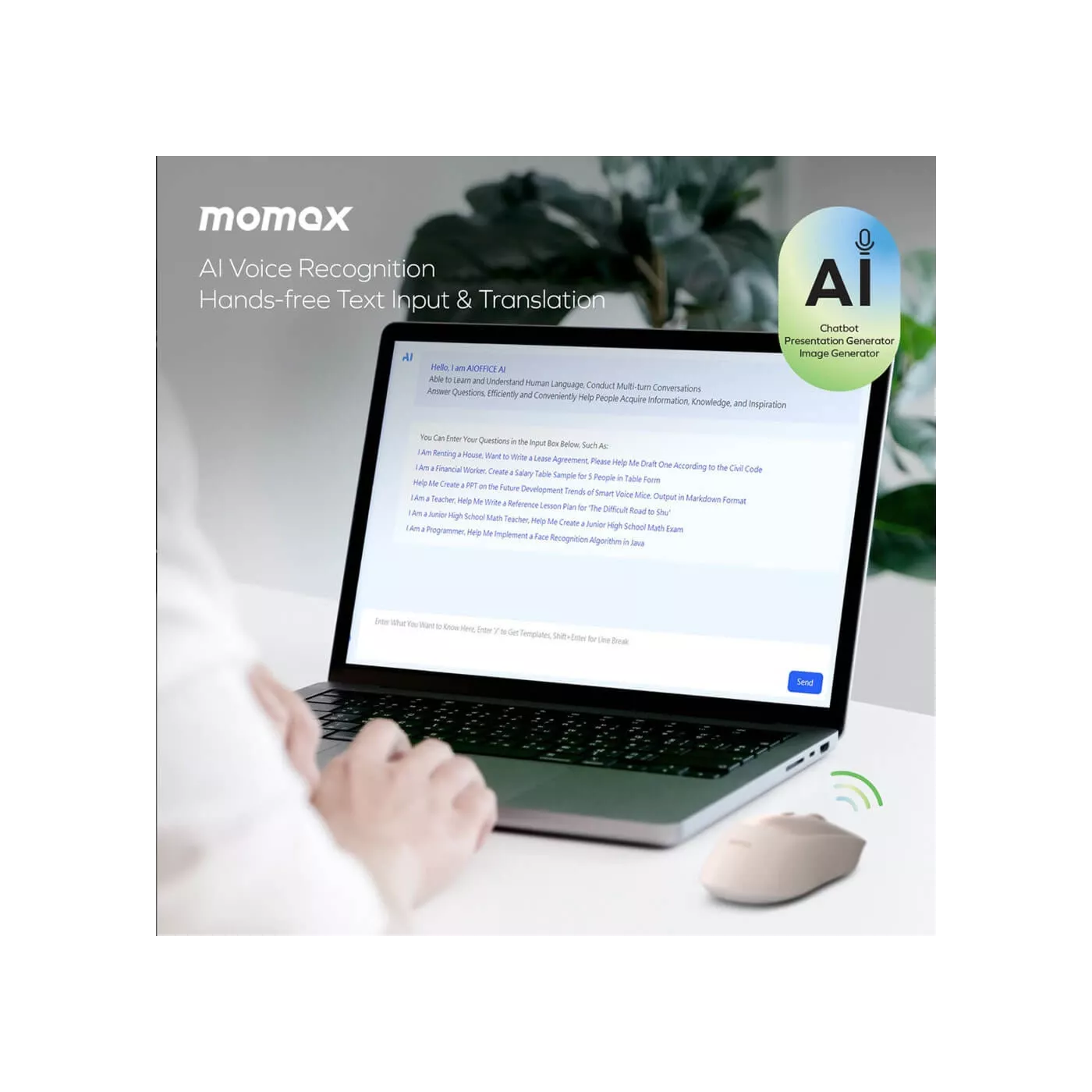 Momax 1-Folio AI Mouse - Desert Titanium