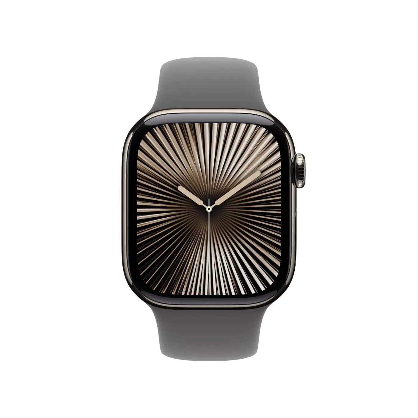 Apple Watch Series 10 GPS + Cellular 42mm Natural Titanium Case with Stone Gray Sport Band - S/M