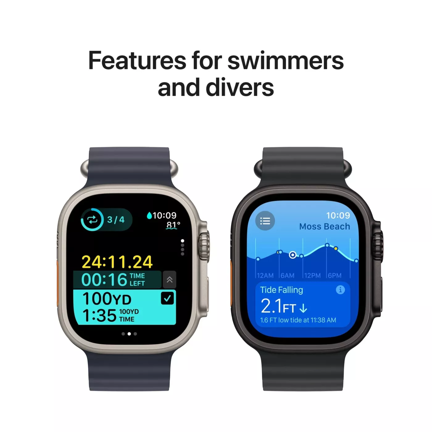 Apple Watch Ultra 2 GPS + Cellular 49mm Natural Titanium Case with Navy Ocean Band