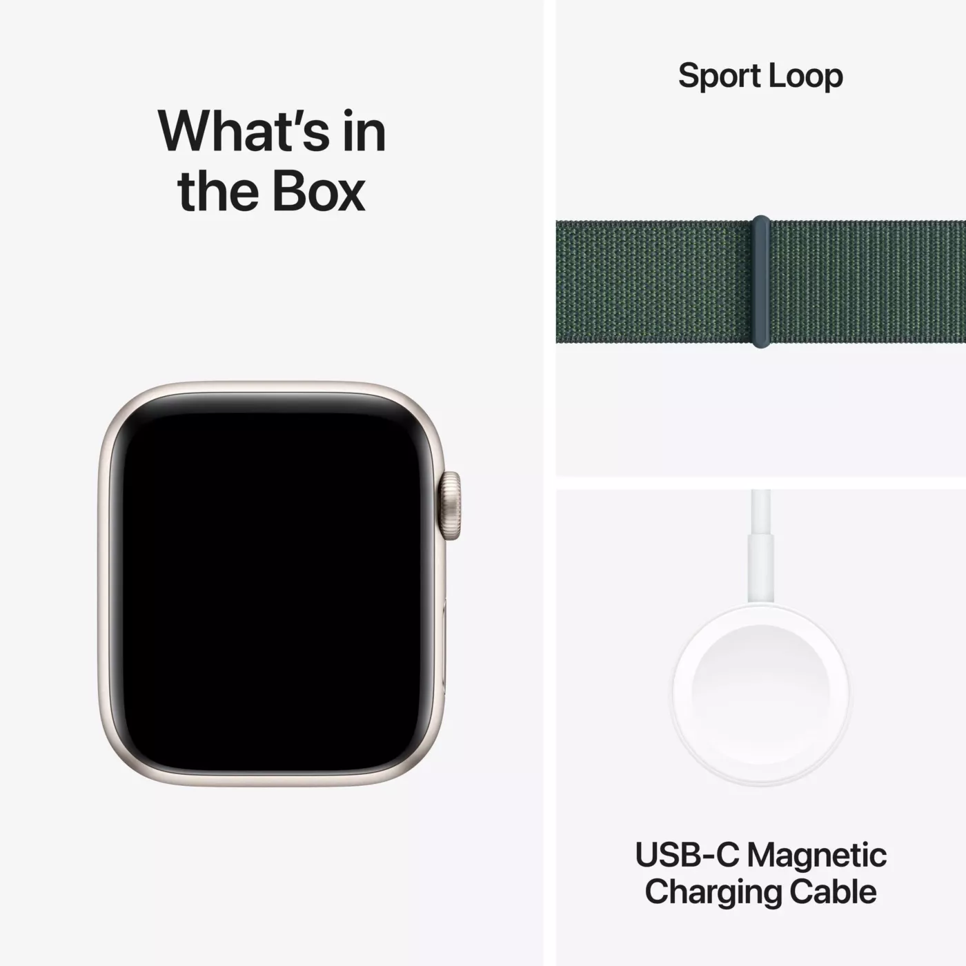 Apple Watch SE (2024) GPS + Cellular 44mm Starlight Aluminium Case with Lake Green Sport Loop - ONESIZE