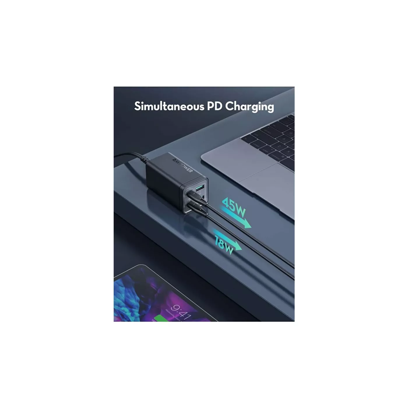Ravpower Rp-PC136 PD Pioneer 65W 4 Port Charger - Black