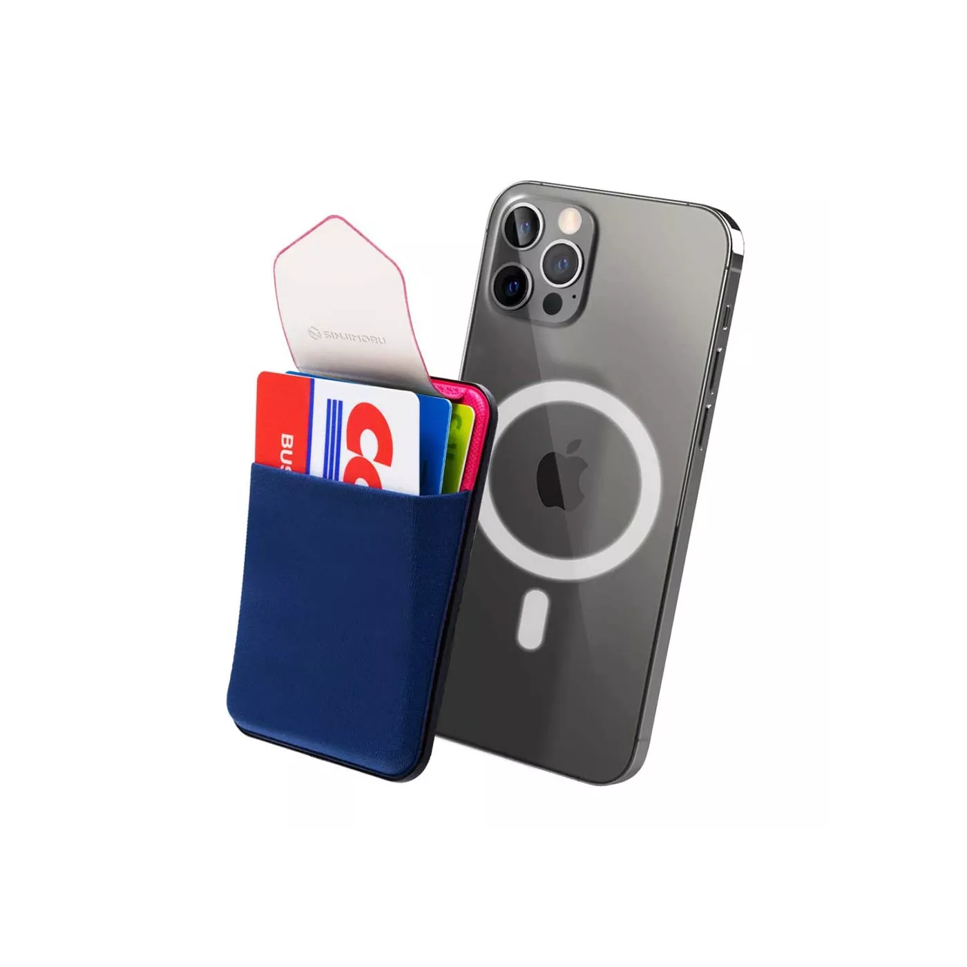 Sinjimoru M-Flap Magnetic Wallet for Apple MagSafe (Navy)