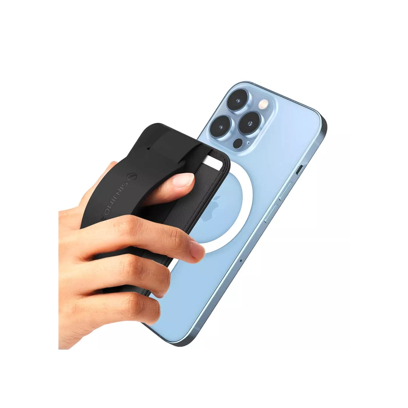 Sinjimoru M-B 3in1 Magnetic Wallet & Phone Grip Stand - Black