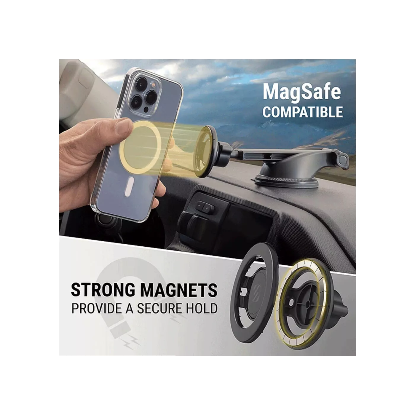 Scosche Select MagSafe Window/Dash Extend Mount - Black