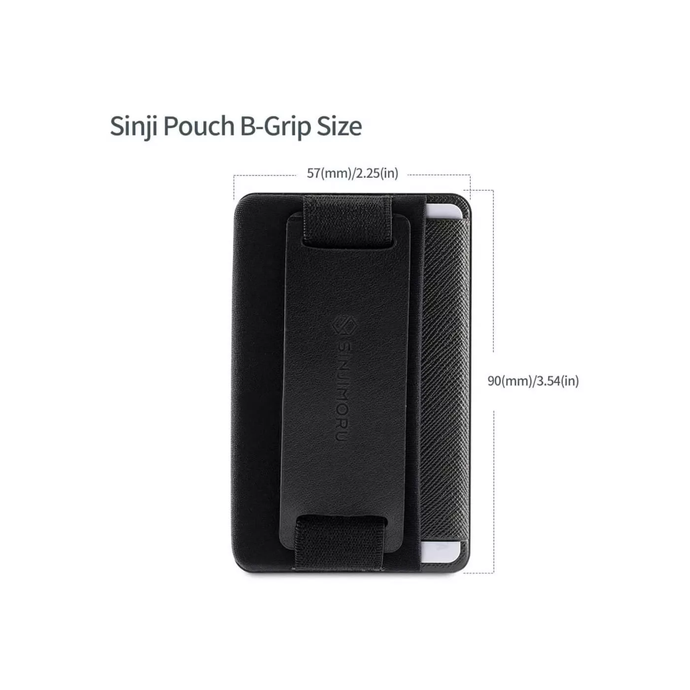 Sinjimoru Pouch B-Grip Card Holder w Phone Stand - Black
