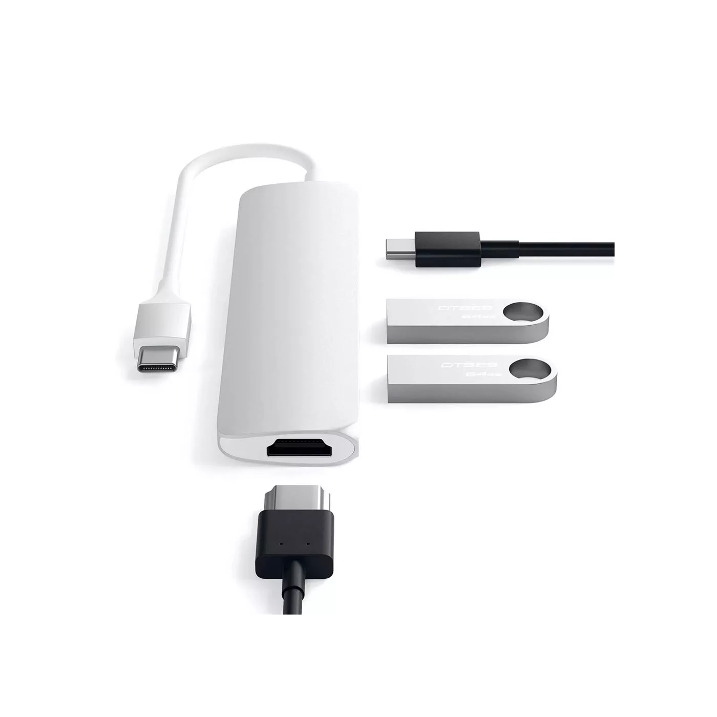 Satechi Slim USB-C -HDMI-2USBC-1USBA Adapter