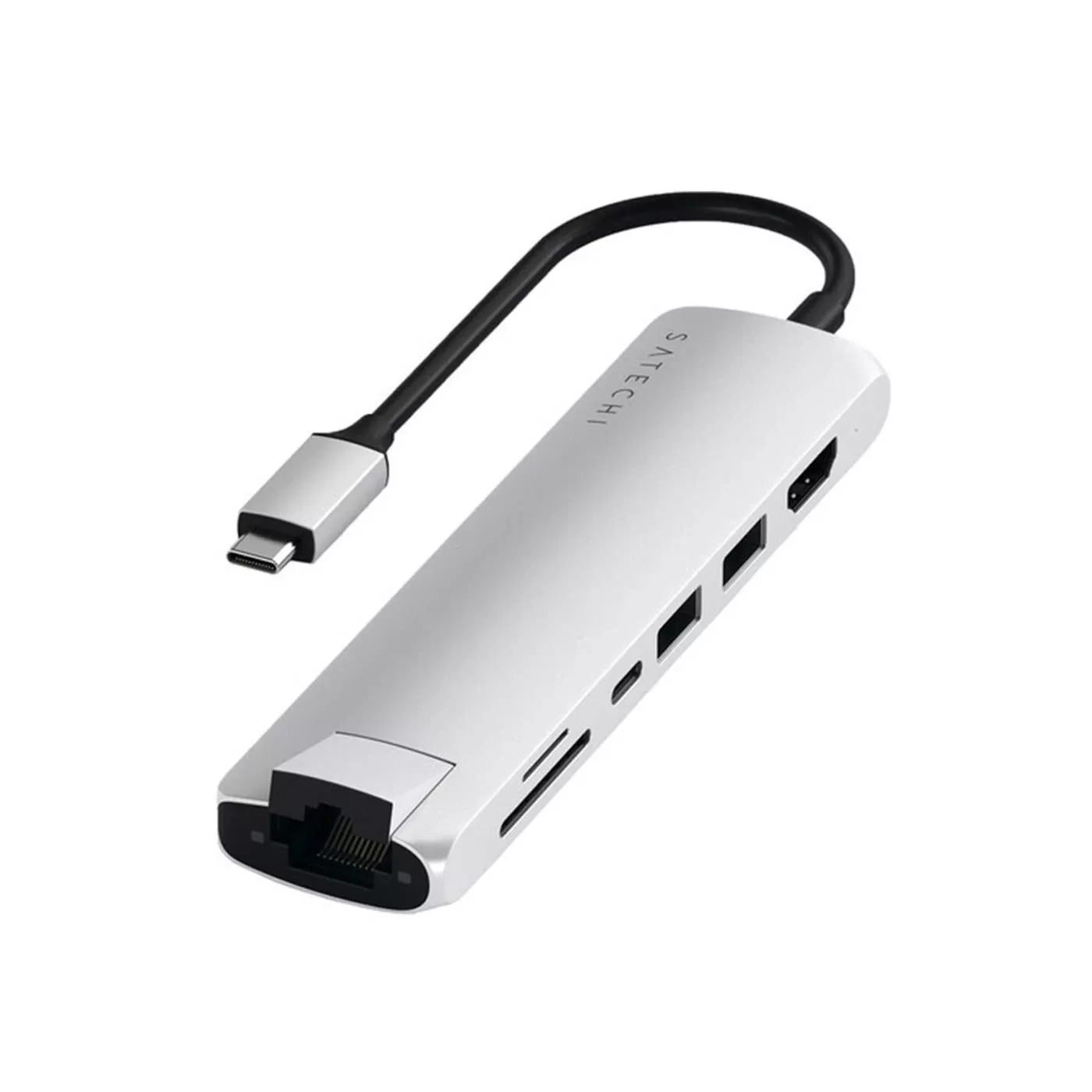 Satechi Slim USB-C - HDMI-USB-C-Lan-2USBA-Sd - Silver
