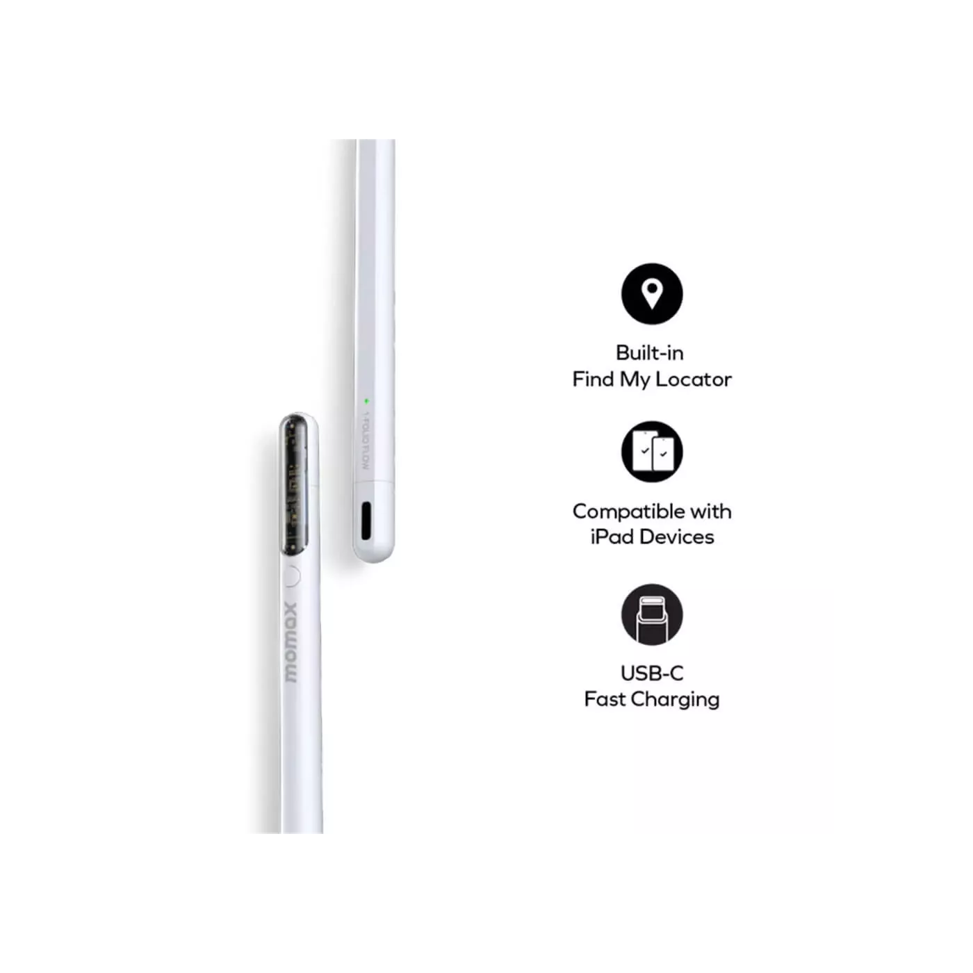 Momax 1-Flow Find My Active Stylus Pen - White