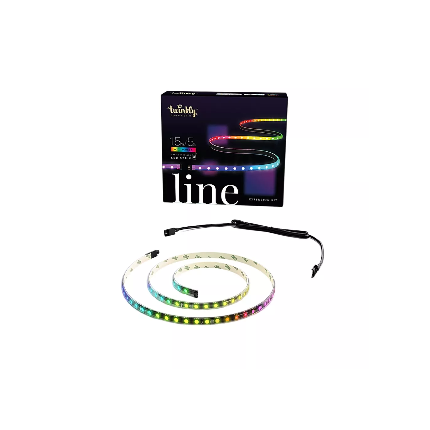 Twinkly Line 90 LED RGB Ext (1.5m) - Black Wire