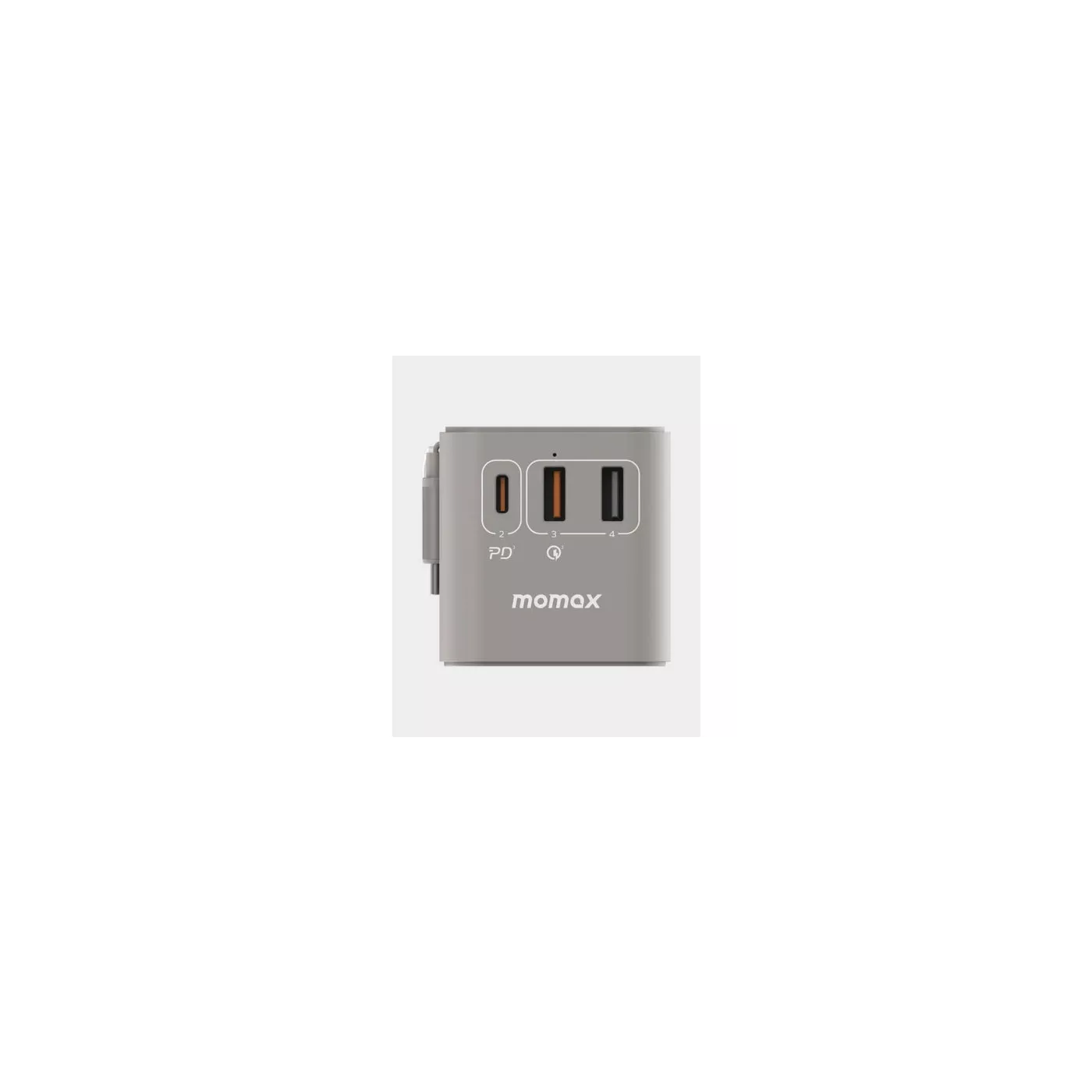 Momax 1-World 70W GaN 3 Port USB-C Travel Charger - Gray