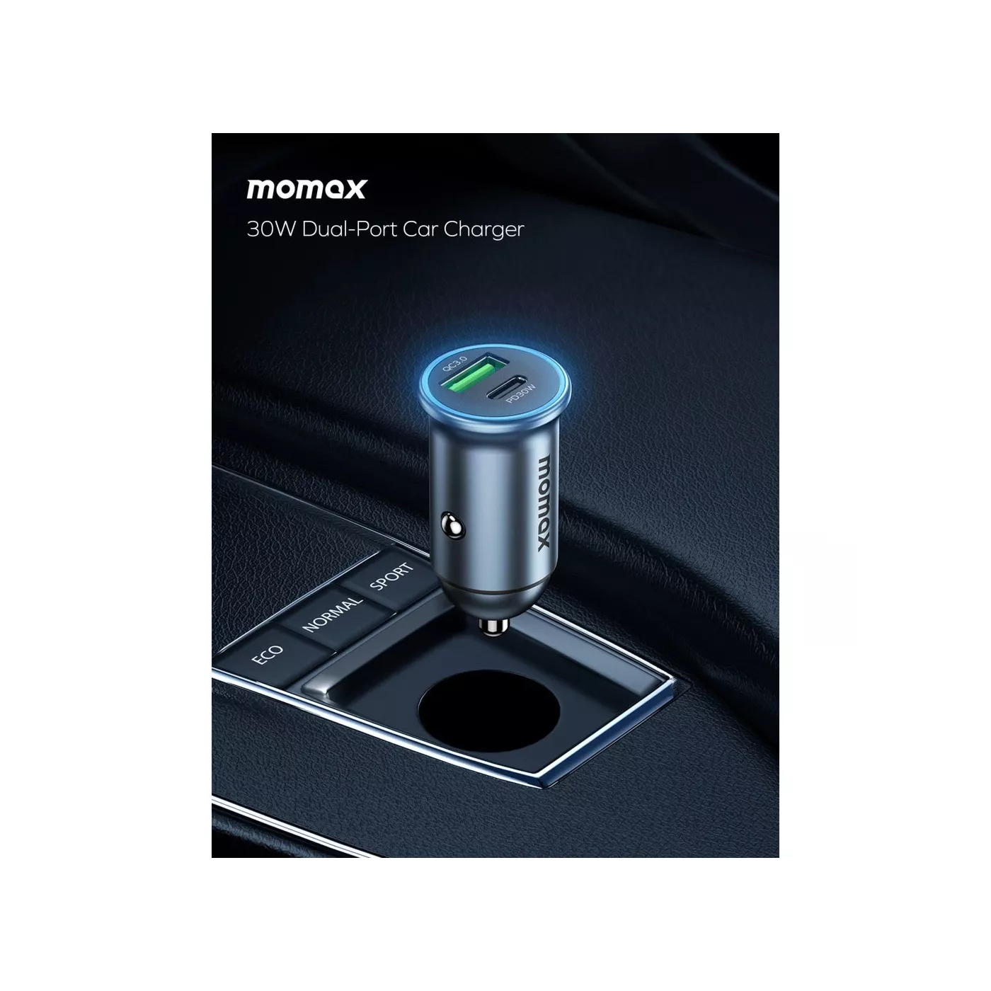 Momax Move 30W Dual Port Charger - Gray