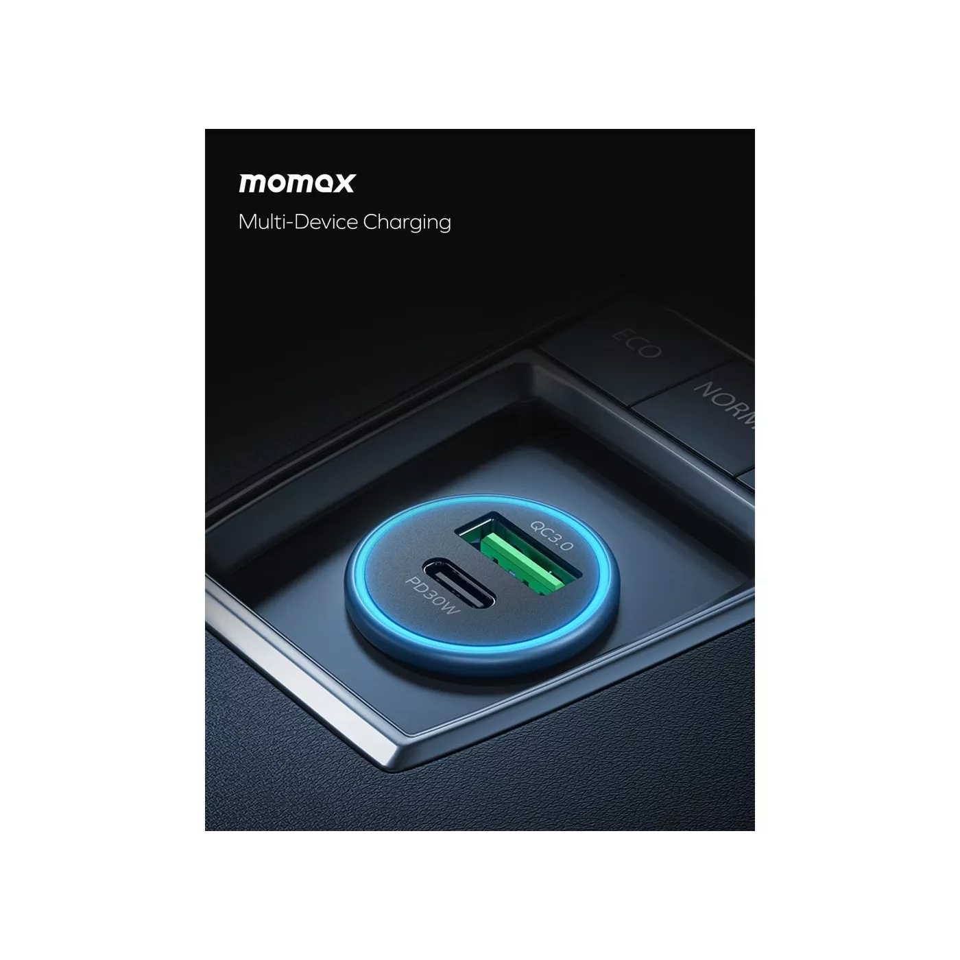 Momax Move 30W Dual Port Charger - Gray