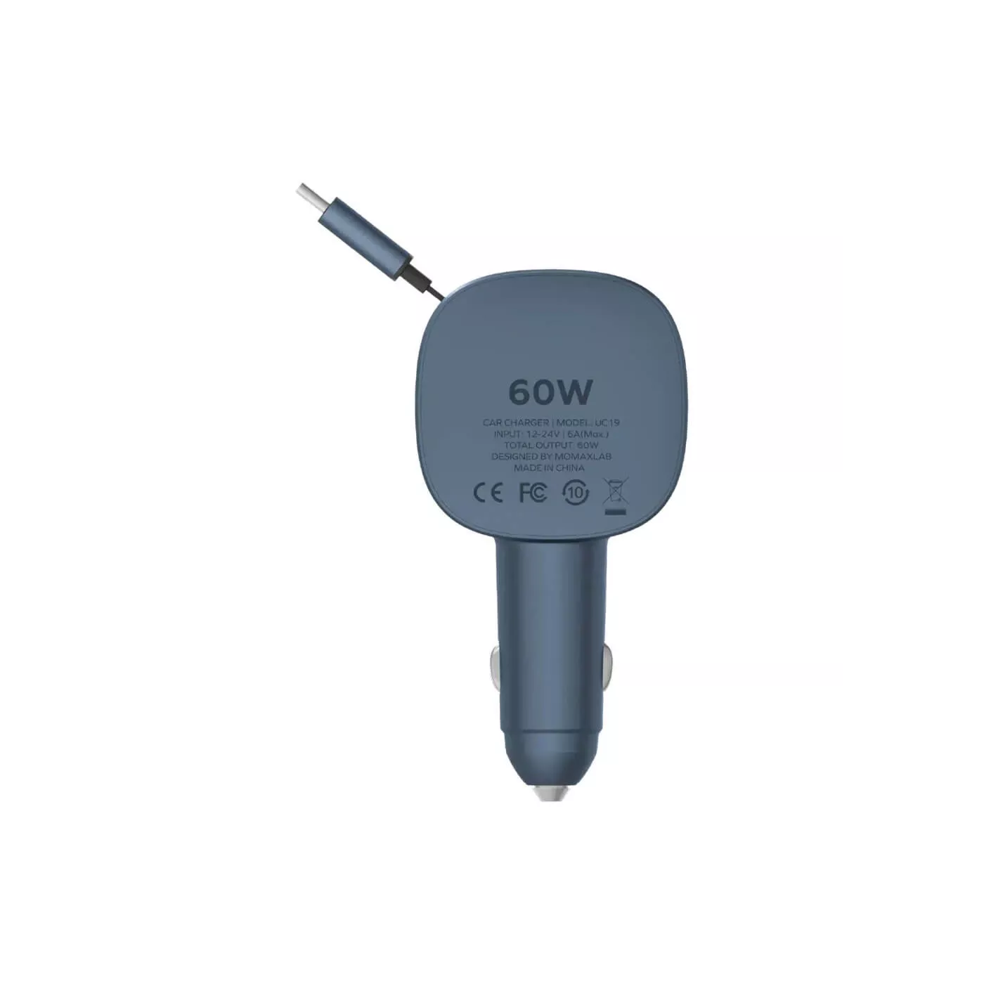 Momax 1 Move 60W Dual Port Retractable Cable - Gray