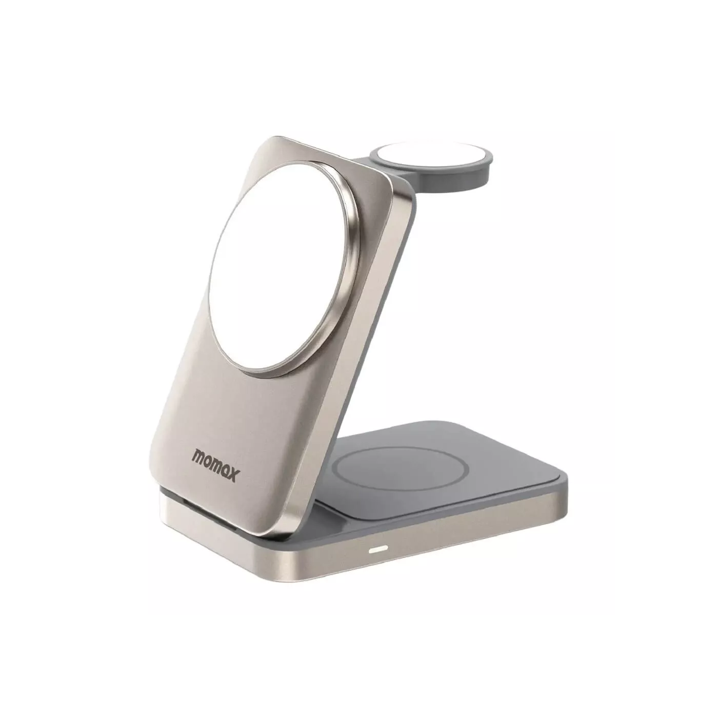 Momax 1 Charge Qi2 3in1 Magnetic Wireless Stand - Titanium