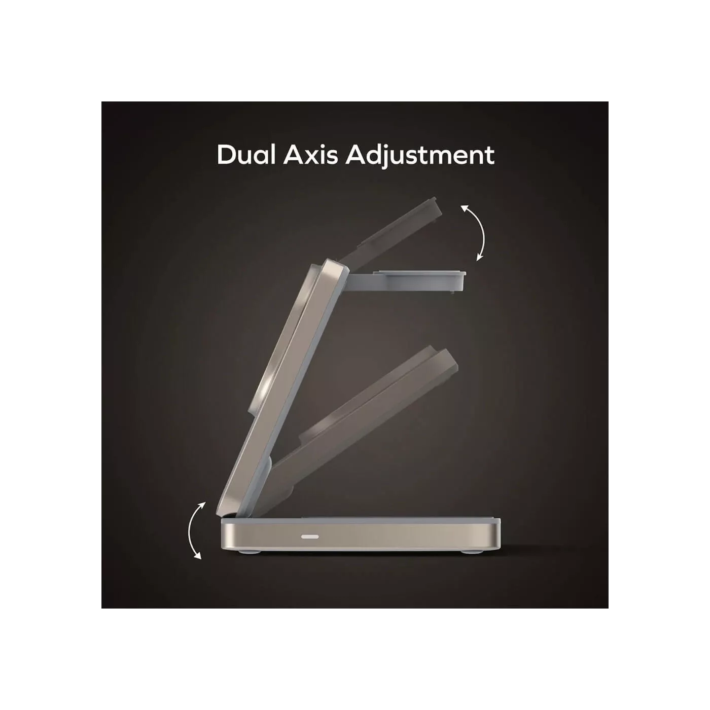 Momax 1 Charge Qi2 3in1 Magnetic Wireless Stand - Titanium