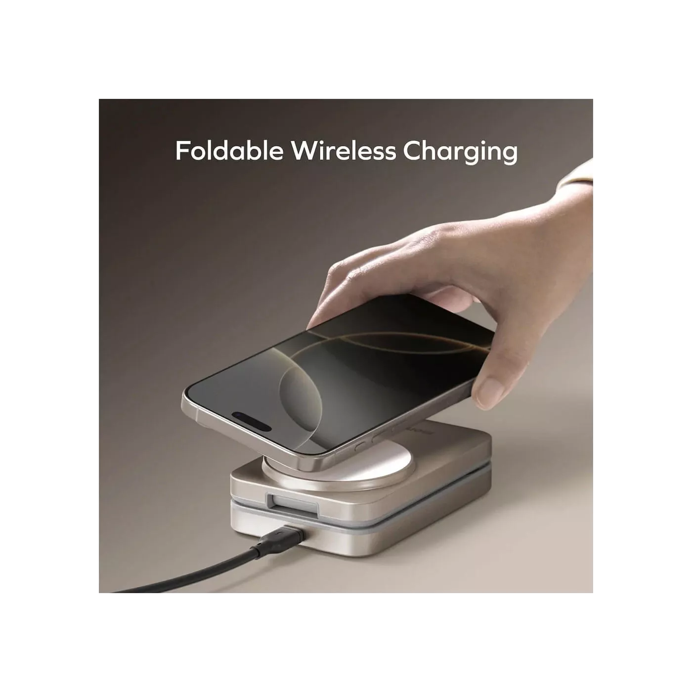 Momax 1 Charge Qi2 3in1 Magnetic Wireless Stand - Titanium