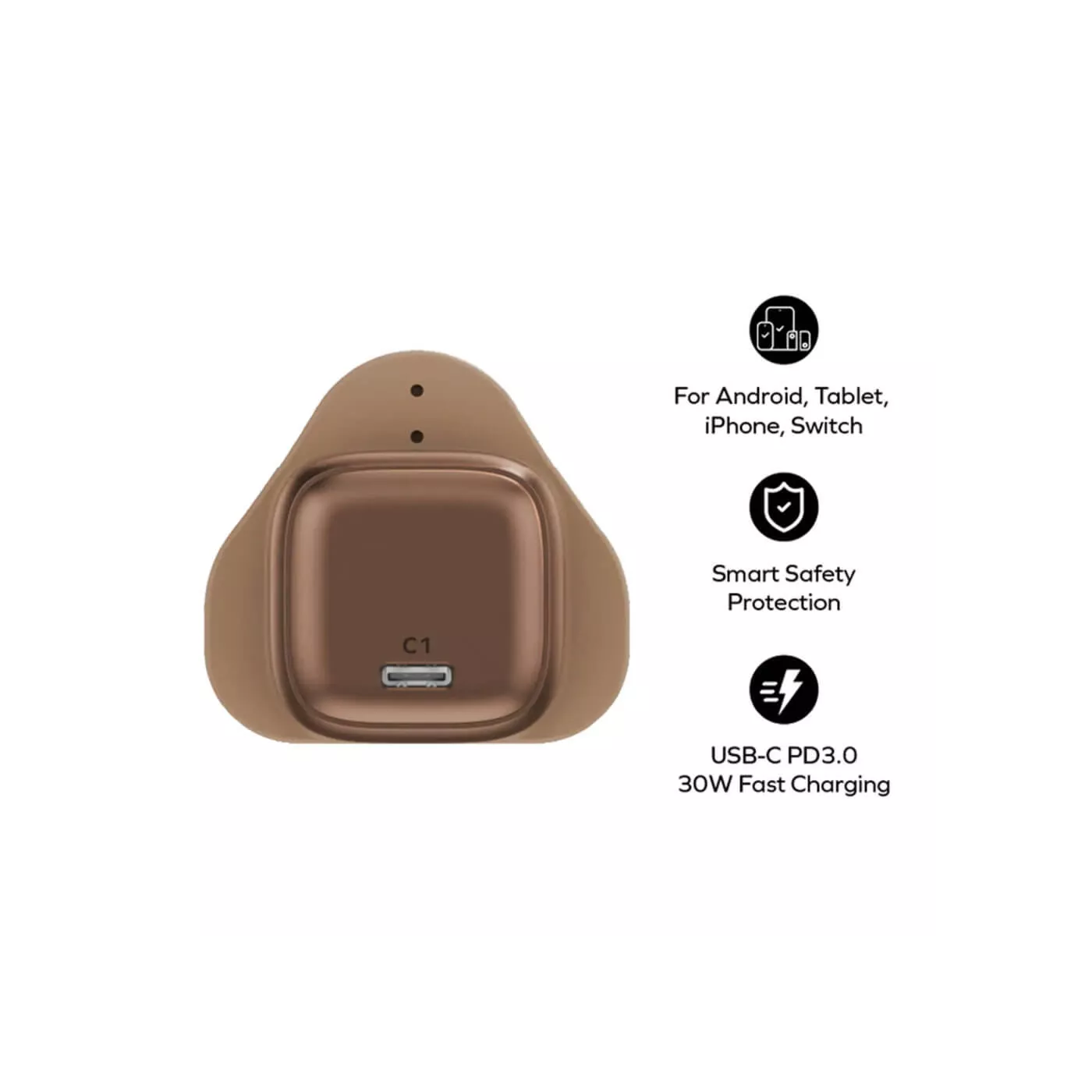 Momax 1 UK Charge 1-Port 65W Charger - Desert Titanium