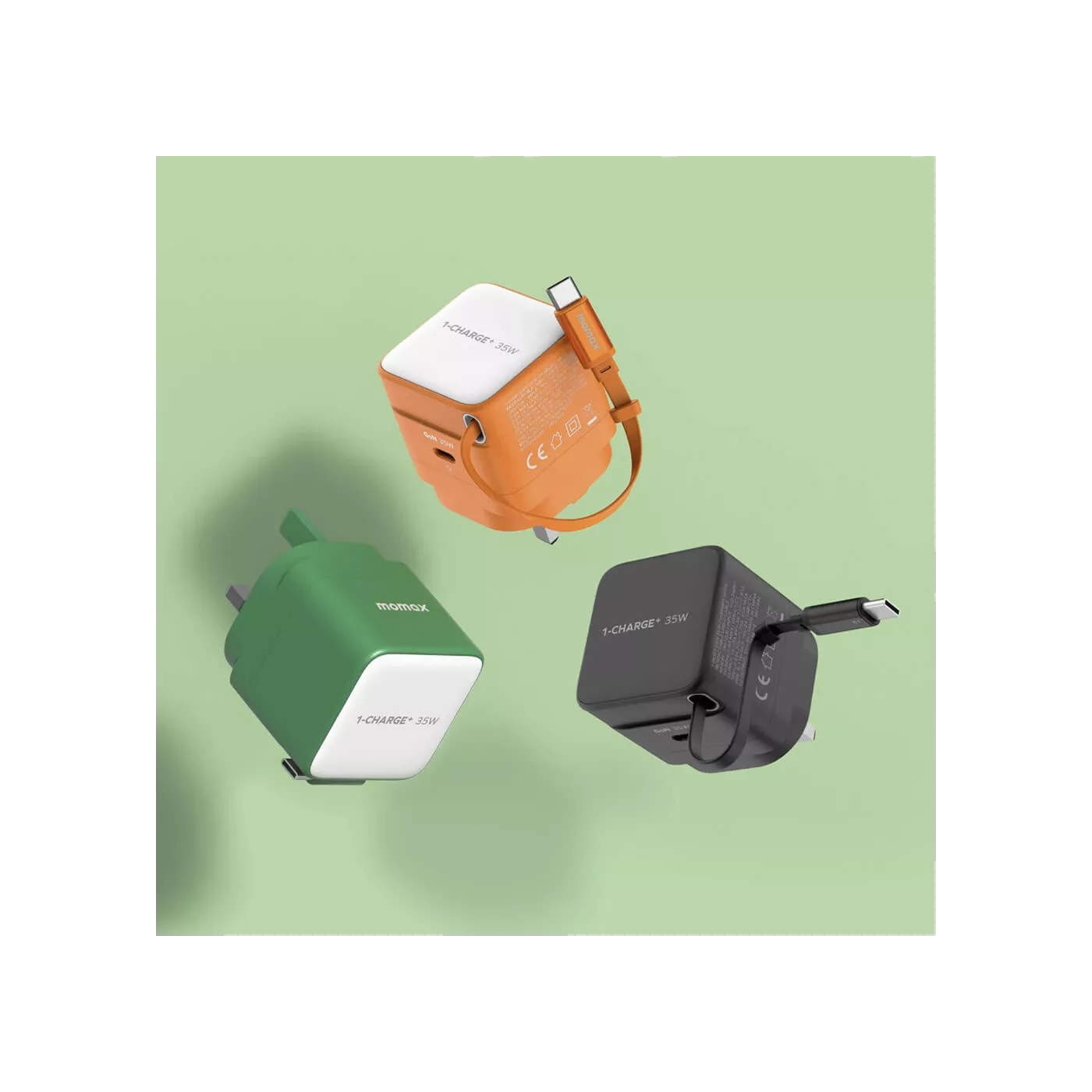 Momax 1-Charge+ 35W GaN Charger with USB-C Cable