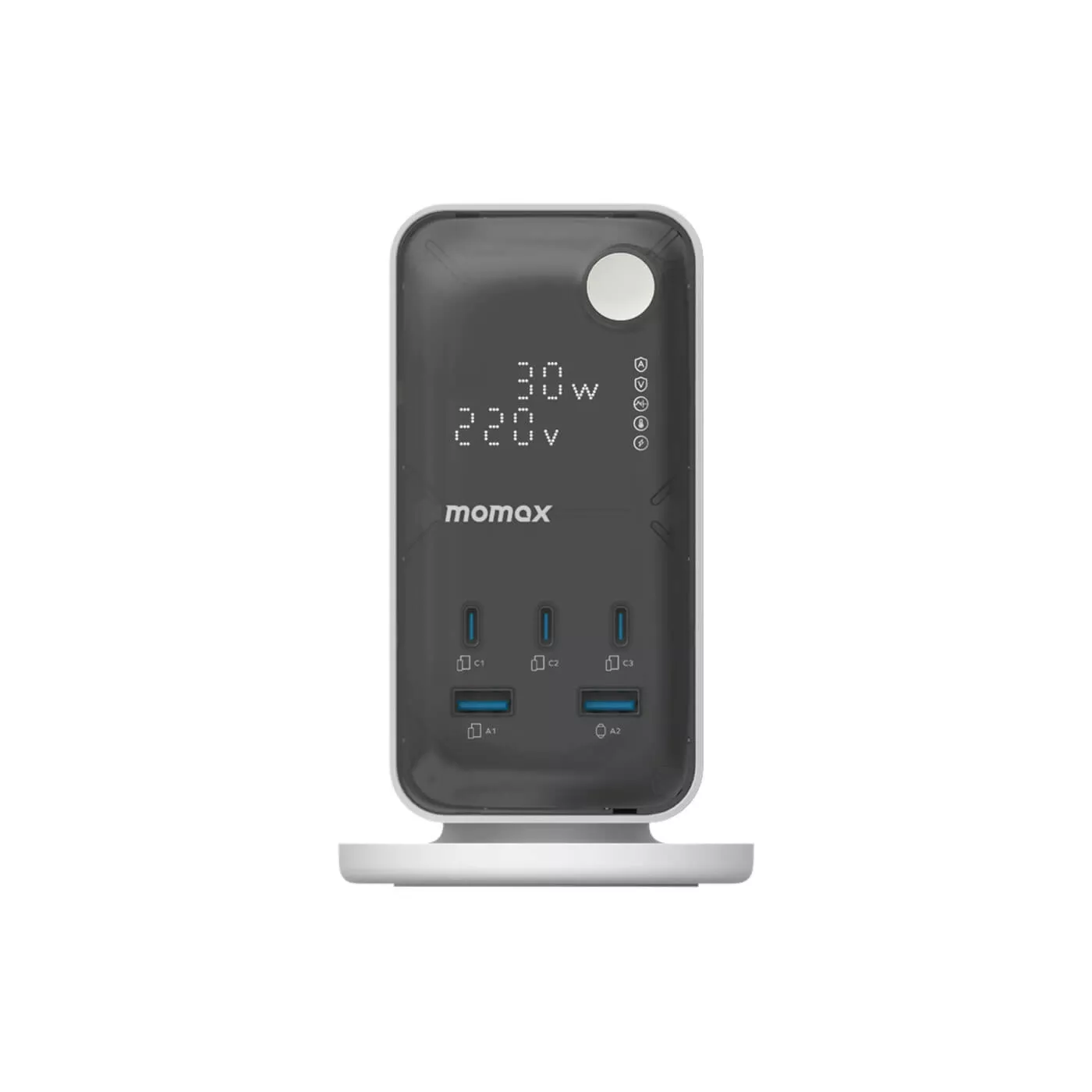 Momax 1 Charge Flow 6 Outlet Power Tower with USB - White