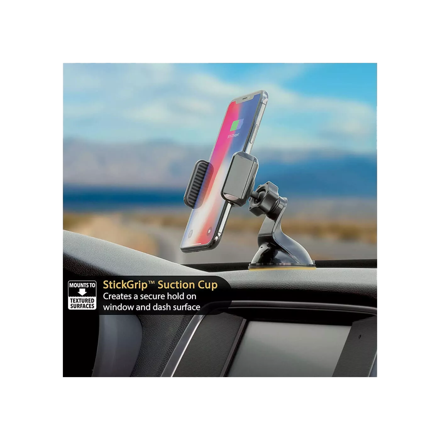 Scosche 3in1 Suction Cup/Window/ 360 Dash Car Mount - Black