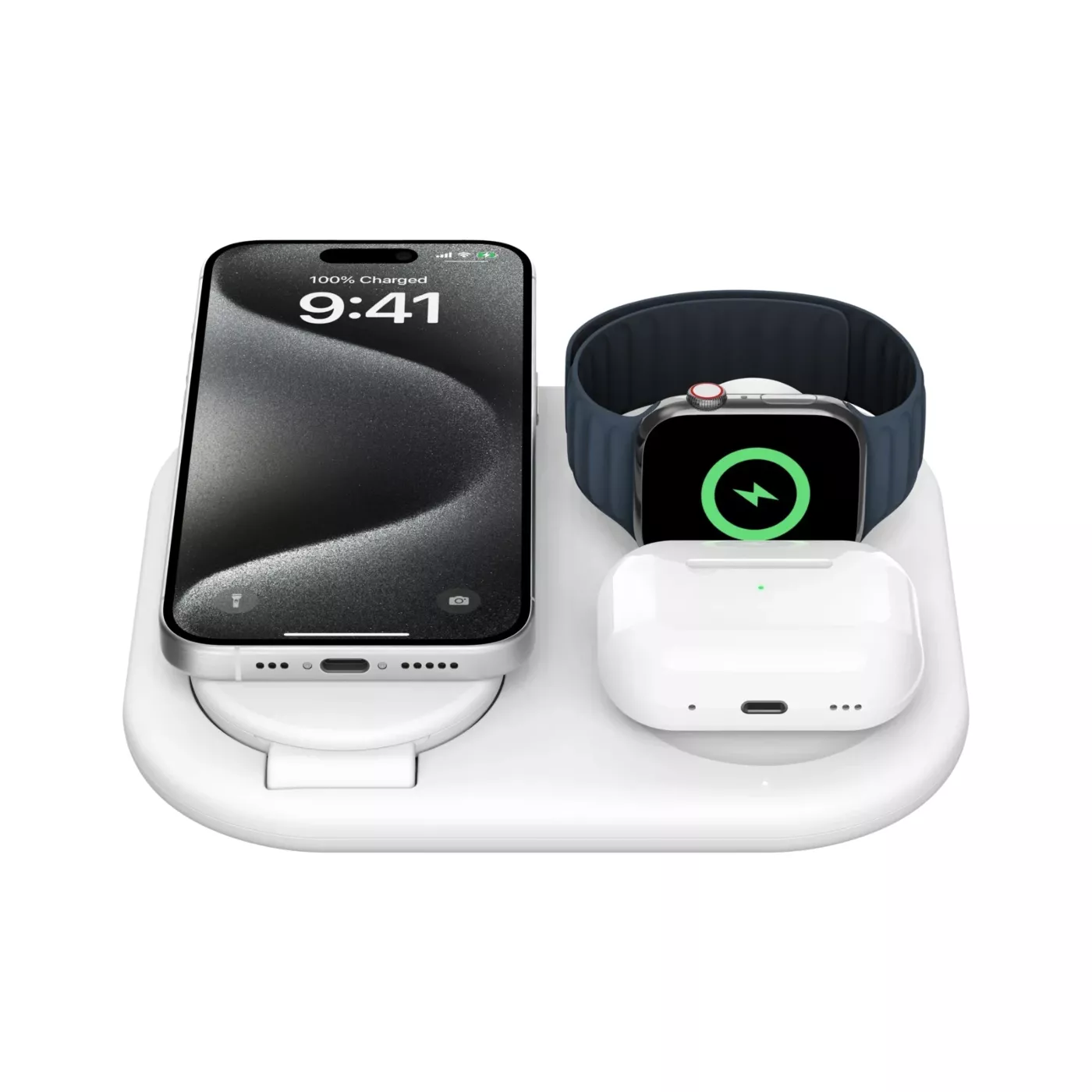 Belkin BoostCharge Pro 3in1 15W Qi2 Wireless Stand - White